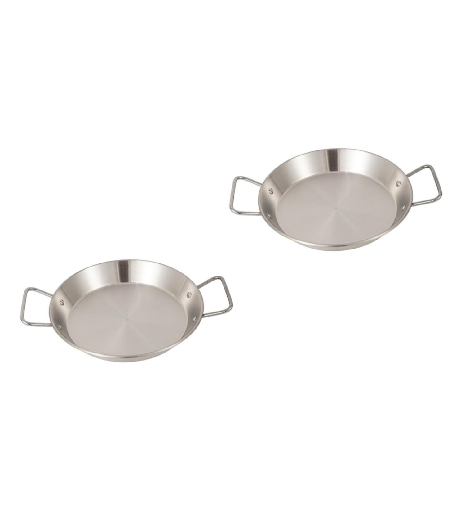 OUNONA 2 Pcs Amphora Pan Copper Frying Pan Barbecue Nonstick Frying Pan Low-Edge Pan Camping Cooking Pot Pan for Camping BBQ Grilling Camping Pans Kettle Outdoor Stainless Steel 25x25cmx2pcs - Buy Online on GoSupps.com