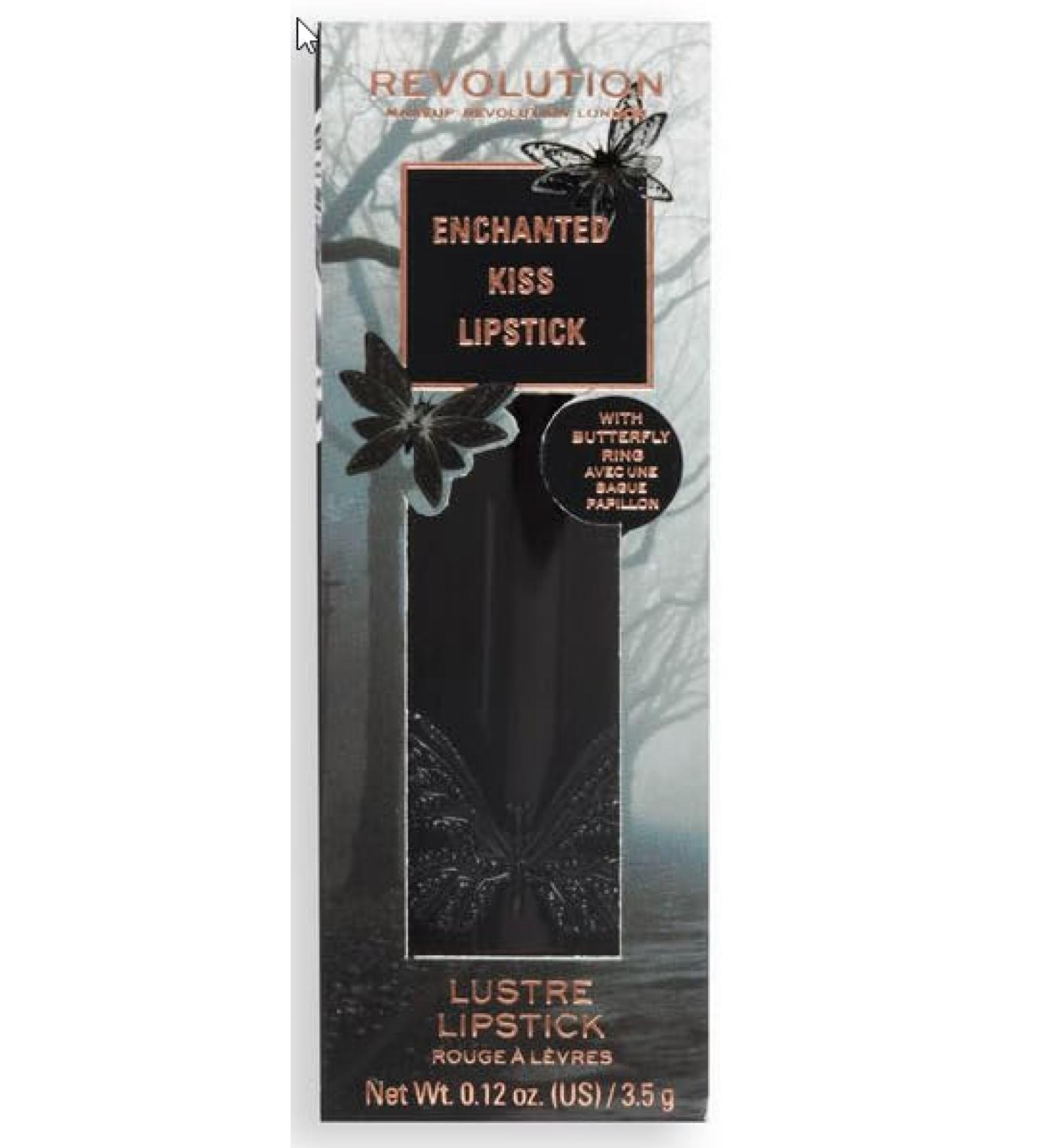 Buy Revolution Enchanted Kiss Black Lipstick | Adjustable Butterfly Ring | Lustre Finish | International Shipping - Buy Online on GoSupps.com