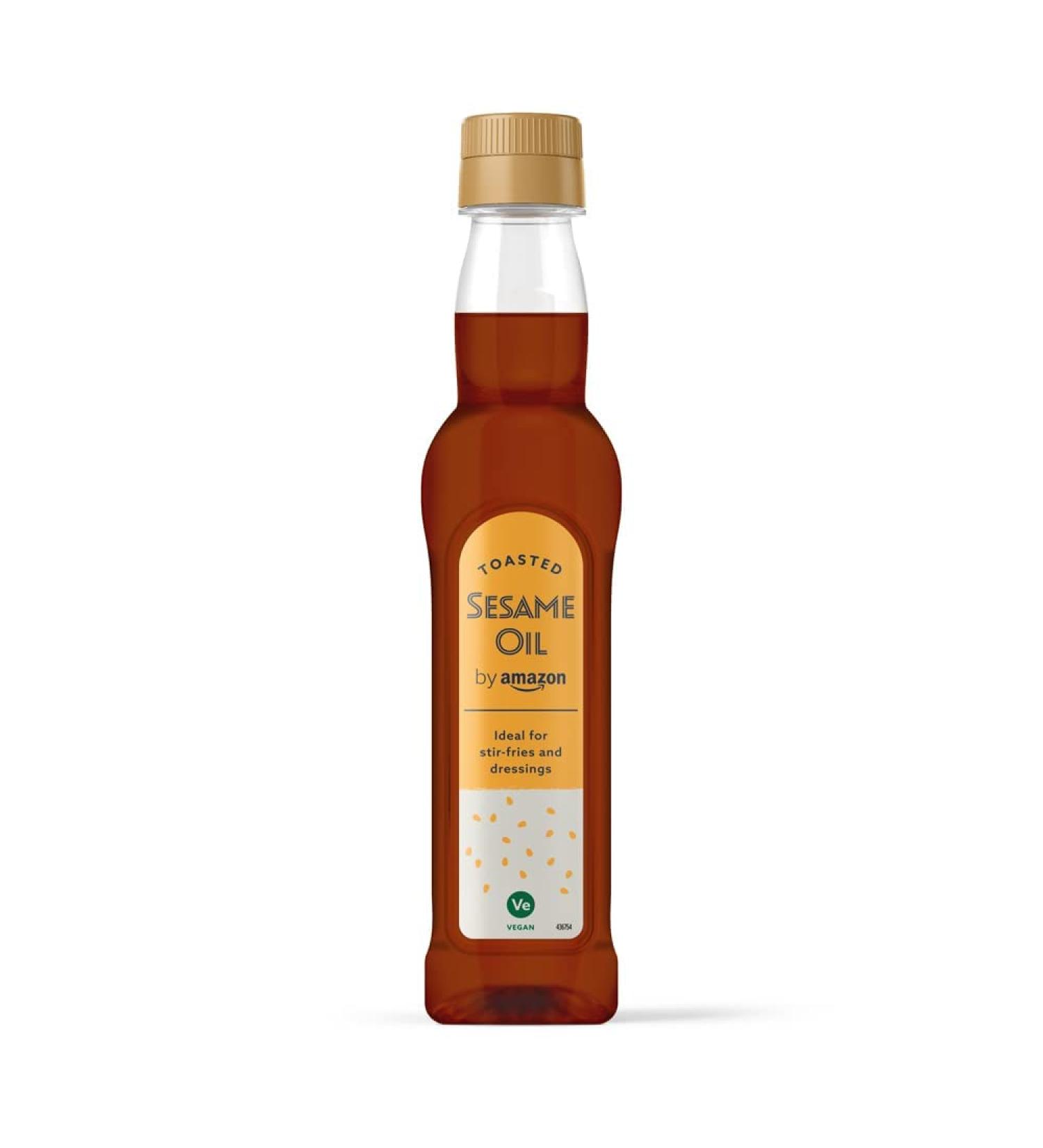 Amazon Toasted SESAME Oil - 250 ml (Allergens: Check Ingredients in CAPITALS) - Buy Online on GoSupps.com