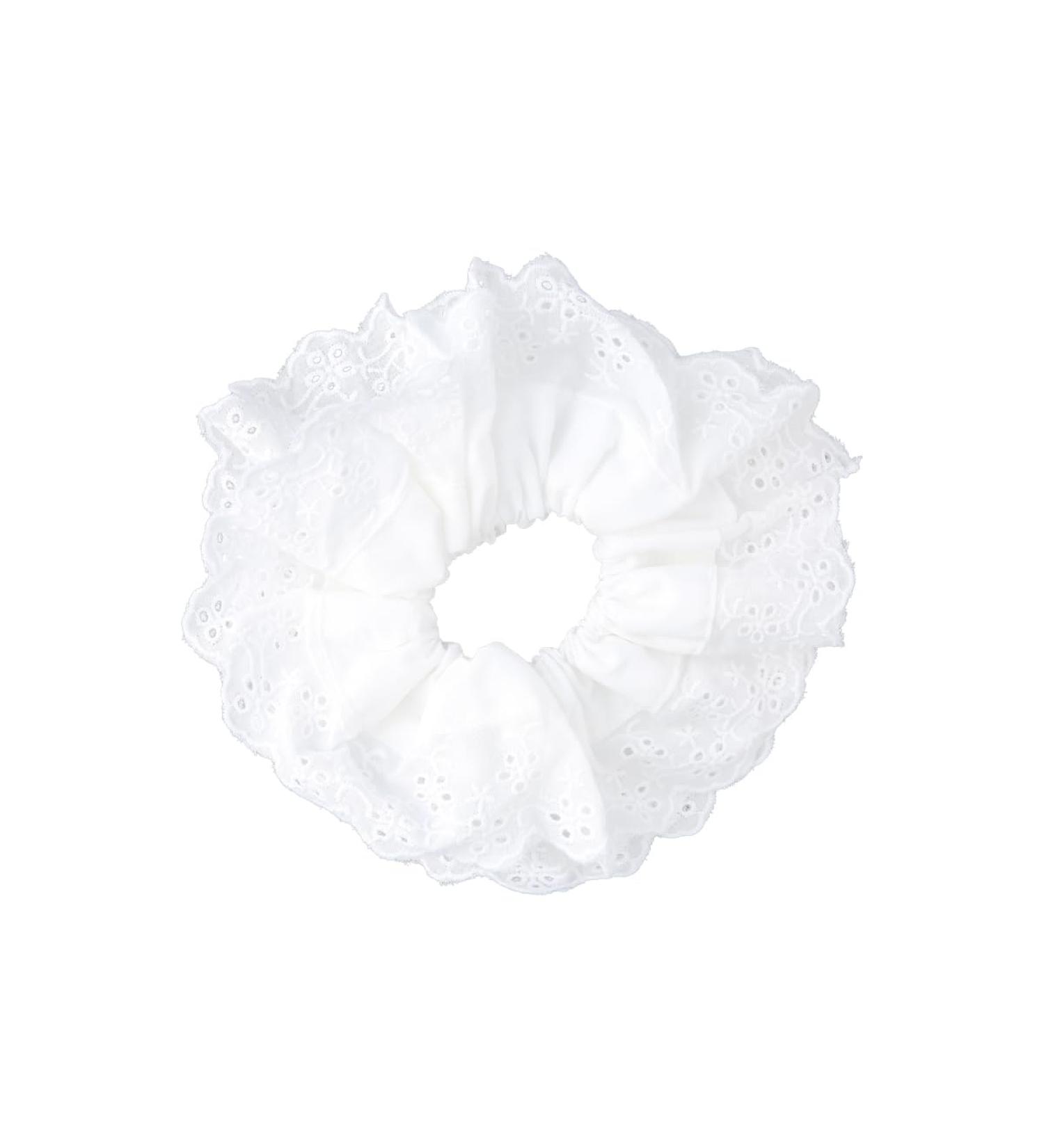 GroveEss Lace Large Hair Scrunchies for Women Soft Elastic Hair Band Hair Ties Rope Scrunchy Bobbles Ponytail Holder Lolita Scrunchie Hair Styling Accessories for Thick Hair Ladies Girls(White) - Buy Online on GoSupps.com