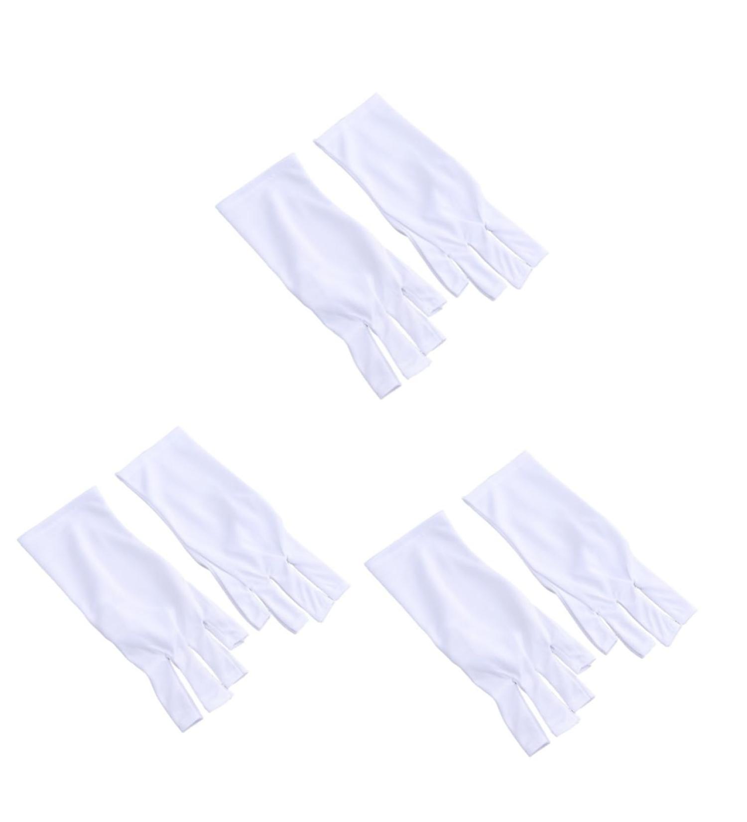 FRCOLOR 3 Pairs Chinese Wooden Ear Display Silicone UV Protection Glove Nail Gloves Manicure Glove Anti-UV Glove Thin Cut White - Buy Online on GoSupps.com