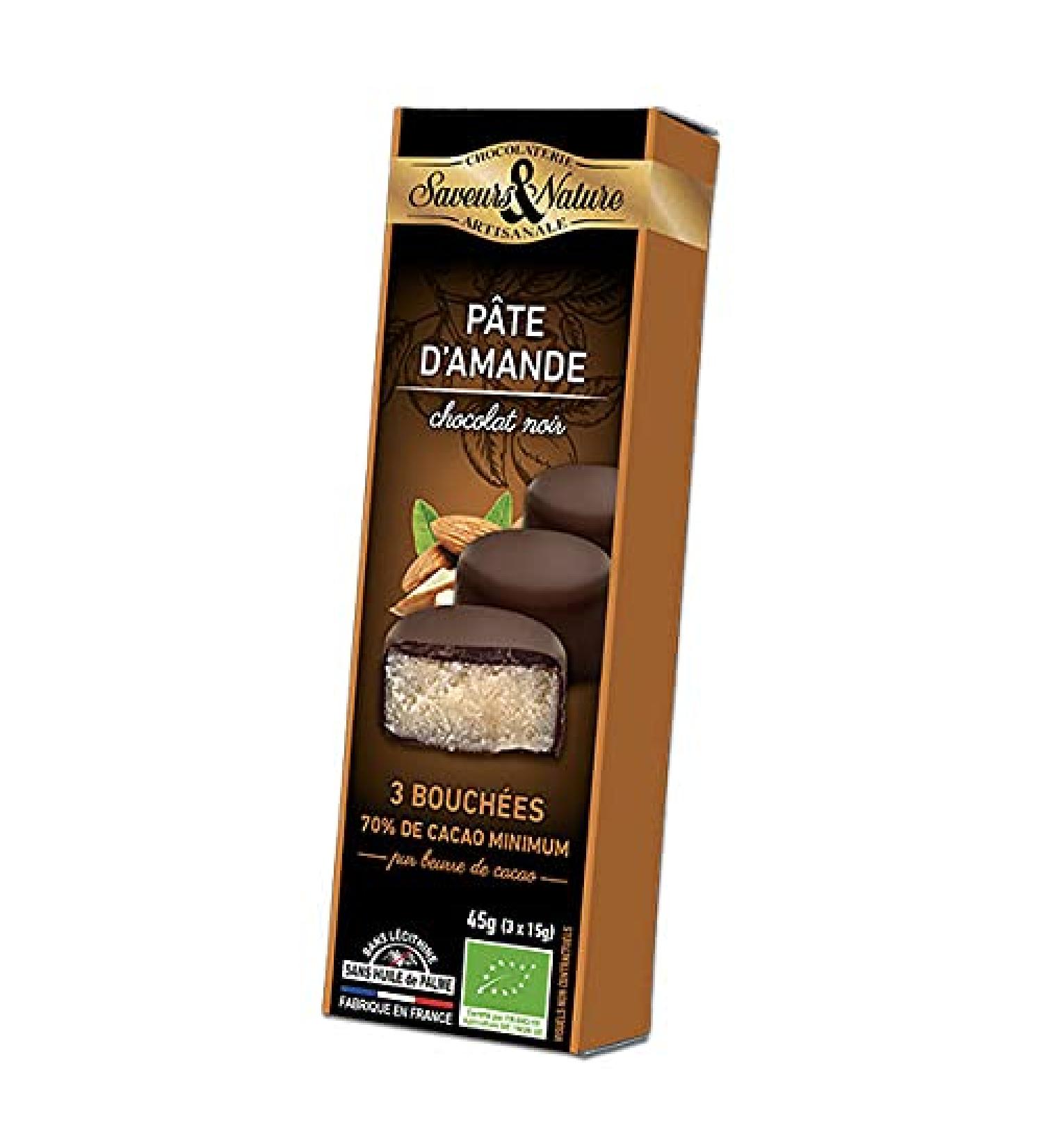 Saveurs & Nature - Dark Chocolate Coated Almond Paste - 3X15G - Unit - Buy Online on GoSupps.com