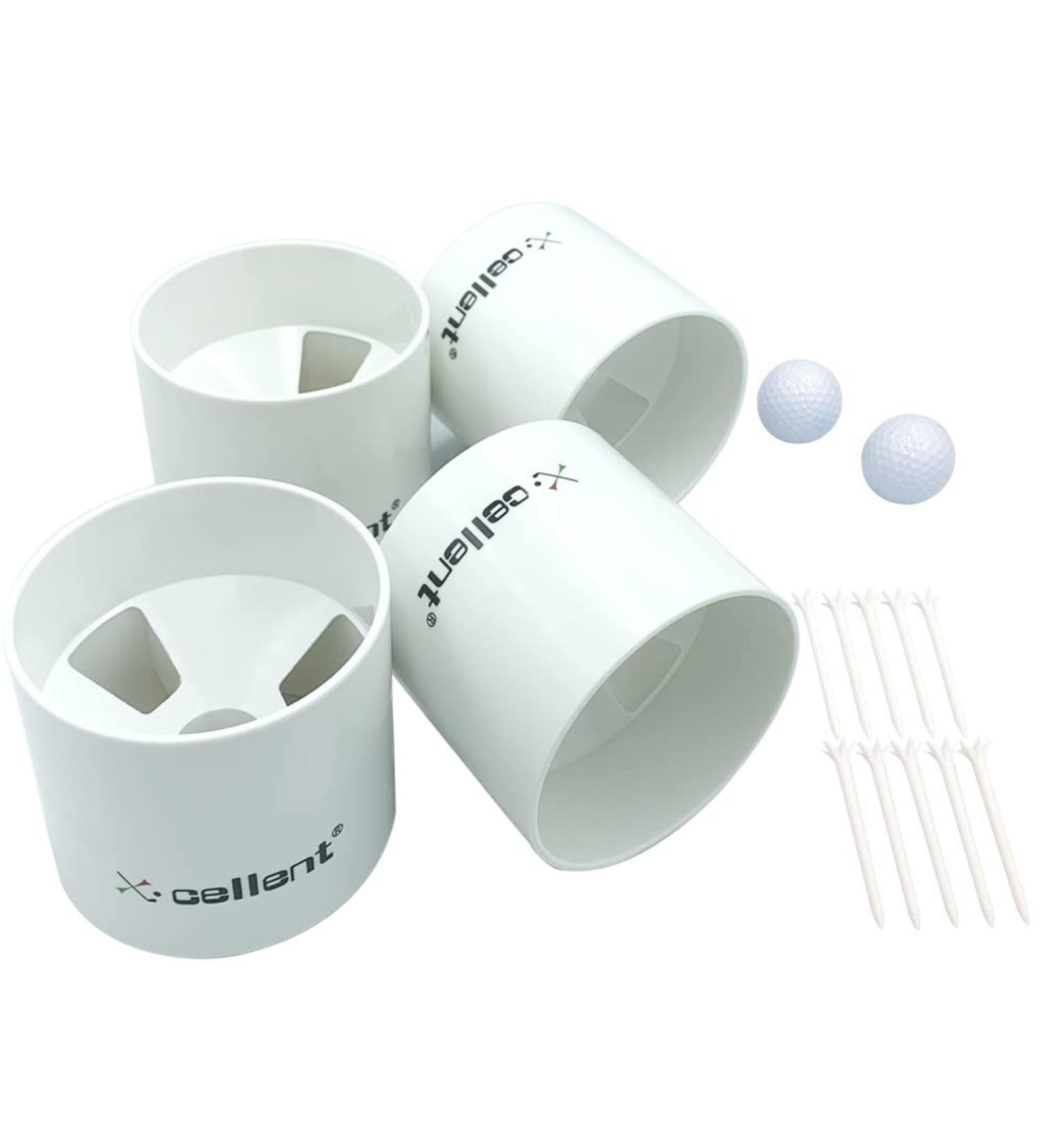 XCELLENT Golf Green Cups Set with Practice Balls, Tees, and 4Pcs Golf Cups - Buy Online on GoSupps.com