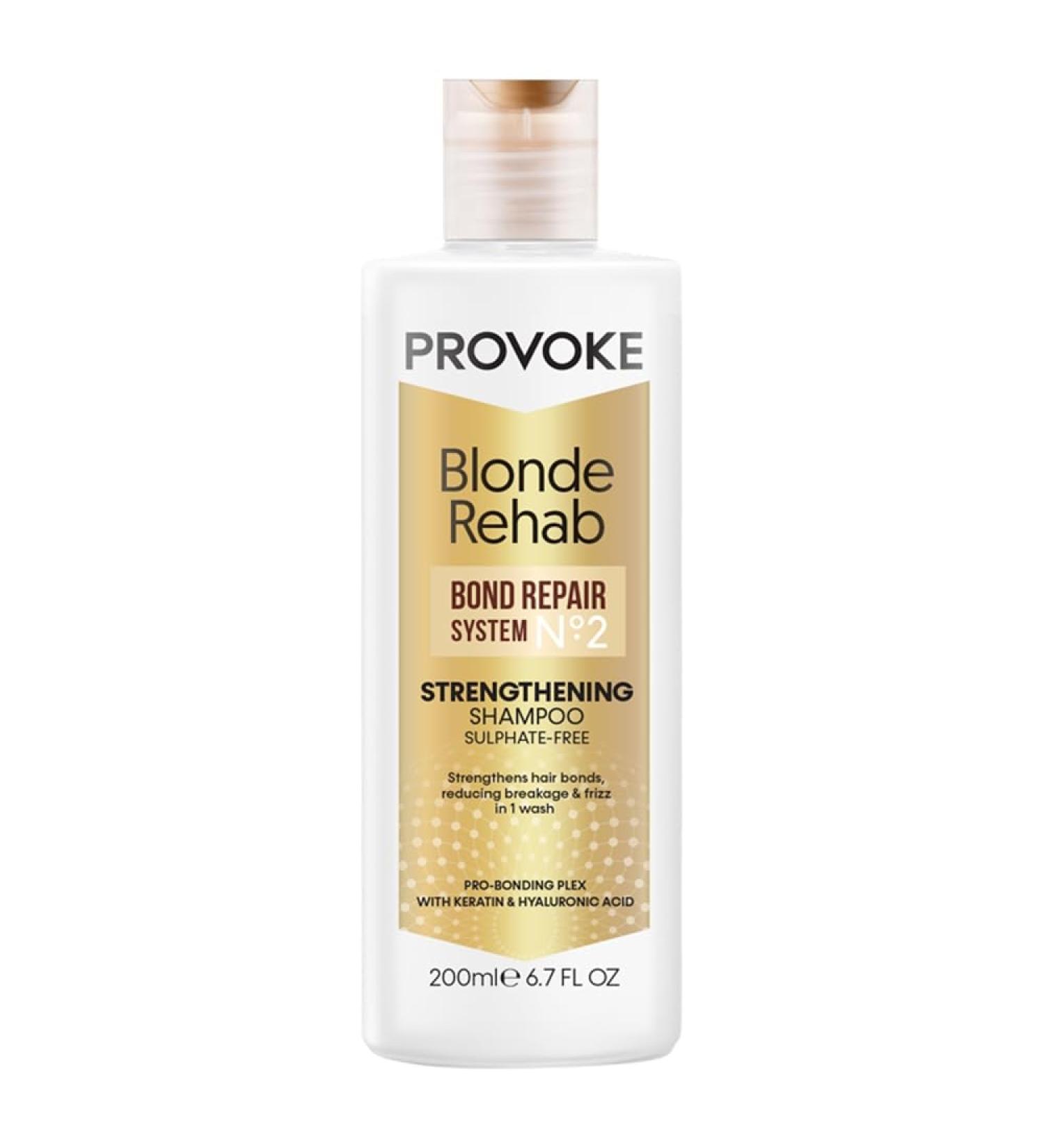  PROVOKE Provoke Blonde Rehab N0'2 Bond Sulfate Free Strengthening Shampoo 200ml Reduces Breakage and Frizz in 1 Wash Formulated with Professional Bonding Complex Keratin & Hyaluronic Acid For Damaged - Buy Online on GoSupps.com
