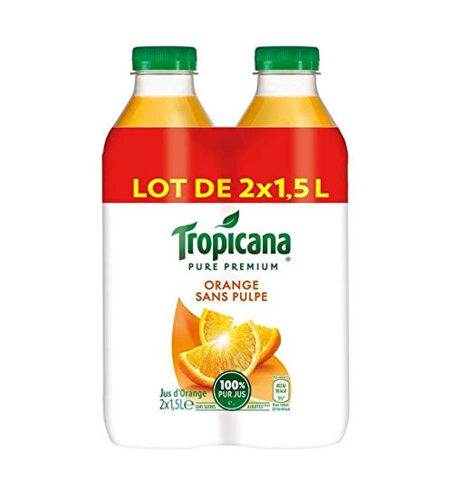 TROPICANA - Tropicana pure premium orange without pulp pet 2x1.5l - Un Articles