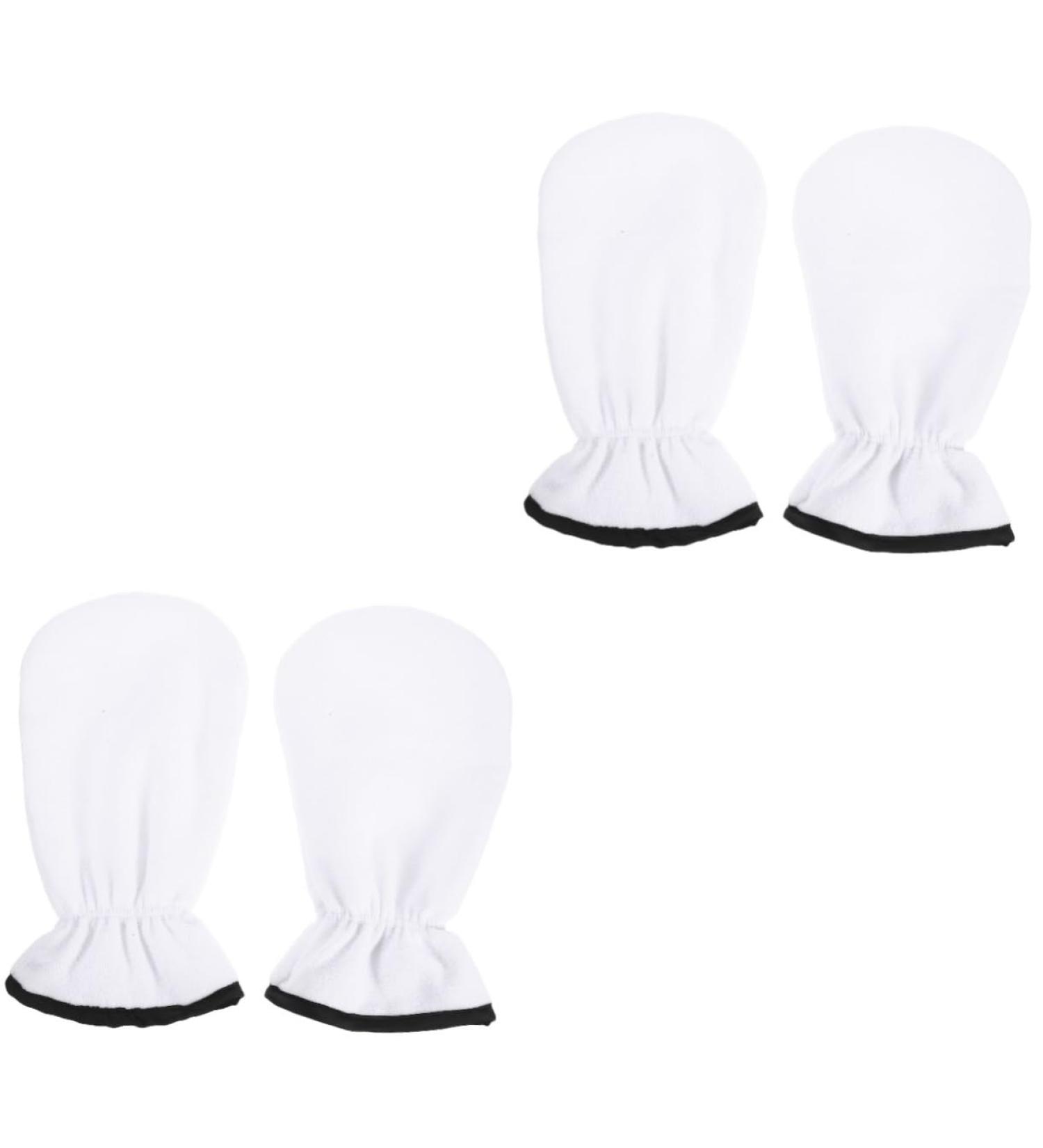minkissy 2 Pairs Maintenance Essential Oil Gloves Hand Healing Gloves Wax Warming Gloves Paraffin Bath Bags Bath Shower Gloves Hot Wax Mittens Flannel Warm Gloves Hyperthermia White - Buy Online on GoSupps.com