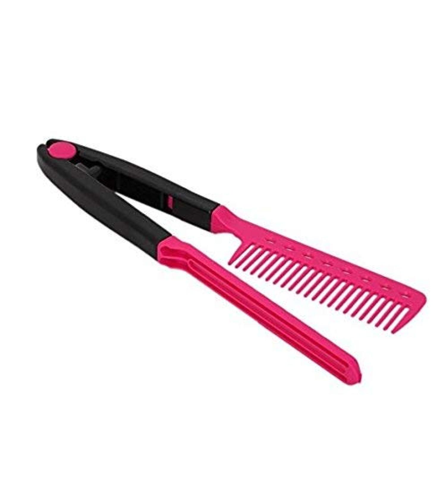 Generic V Shaped Easy Comb Instant Straightener for Fast and Painless Hairstyling Purple 1pc Black red Cost-Effective and Durable Durable Design Black purple
