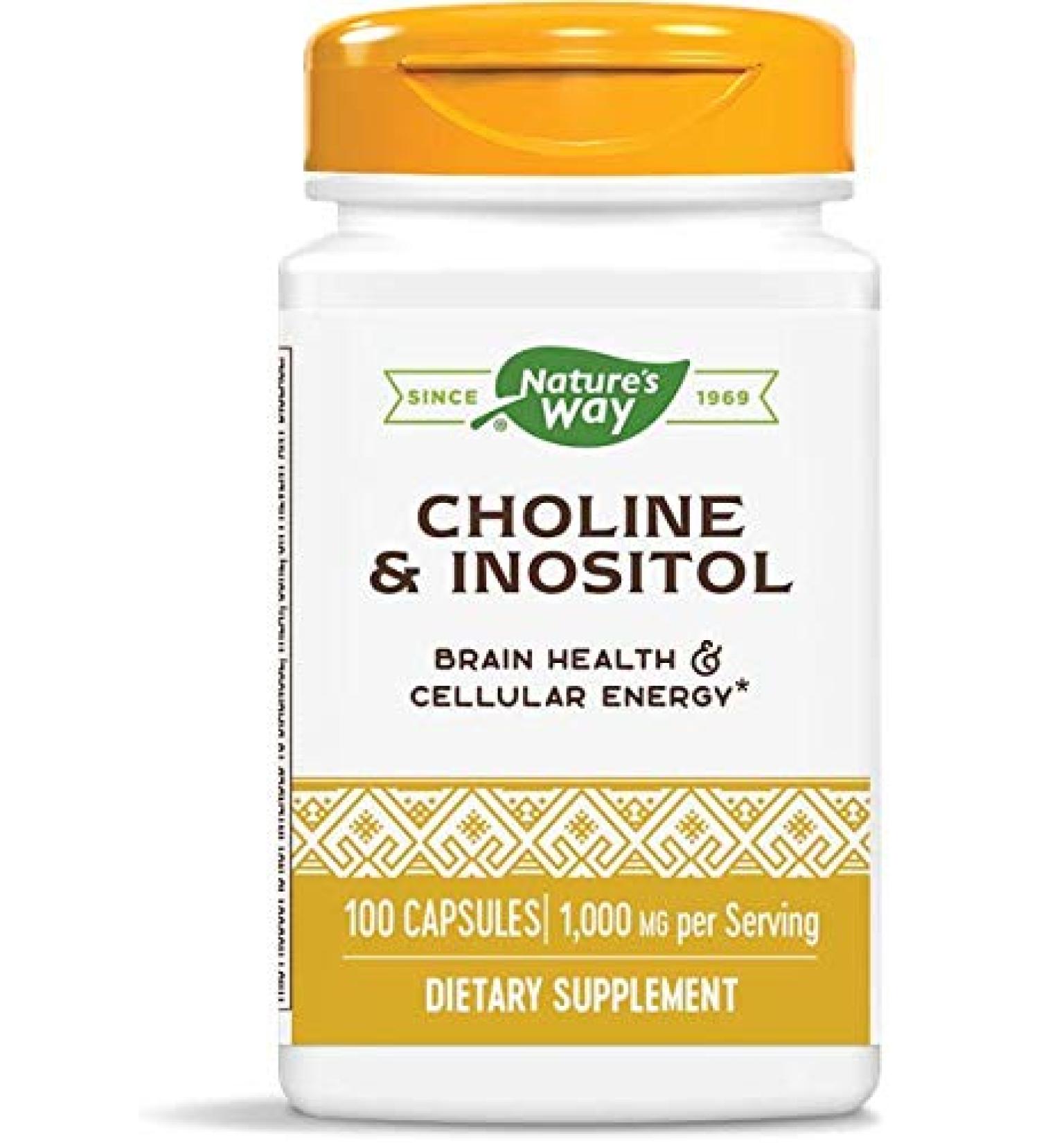 Nature's Way Choline & Inositol 1000 mg - 100 Capsules for Health Support - Buy Online on GoSupps.com