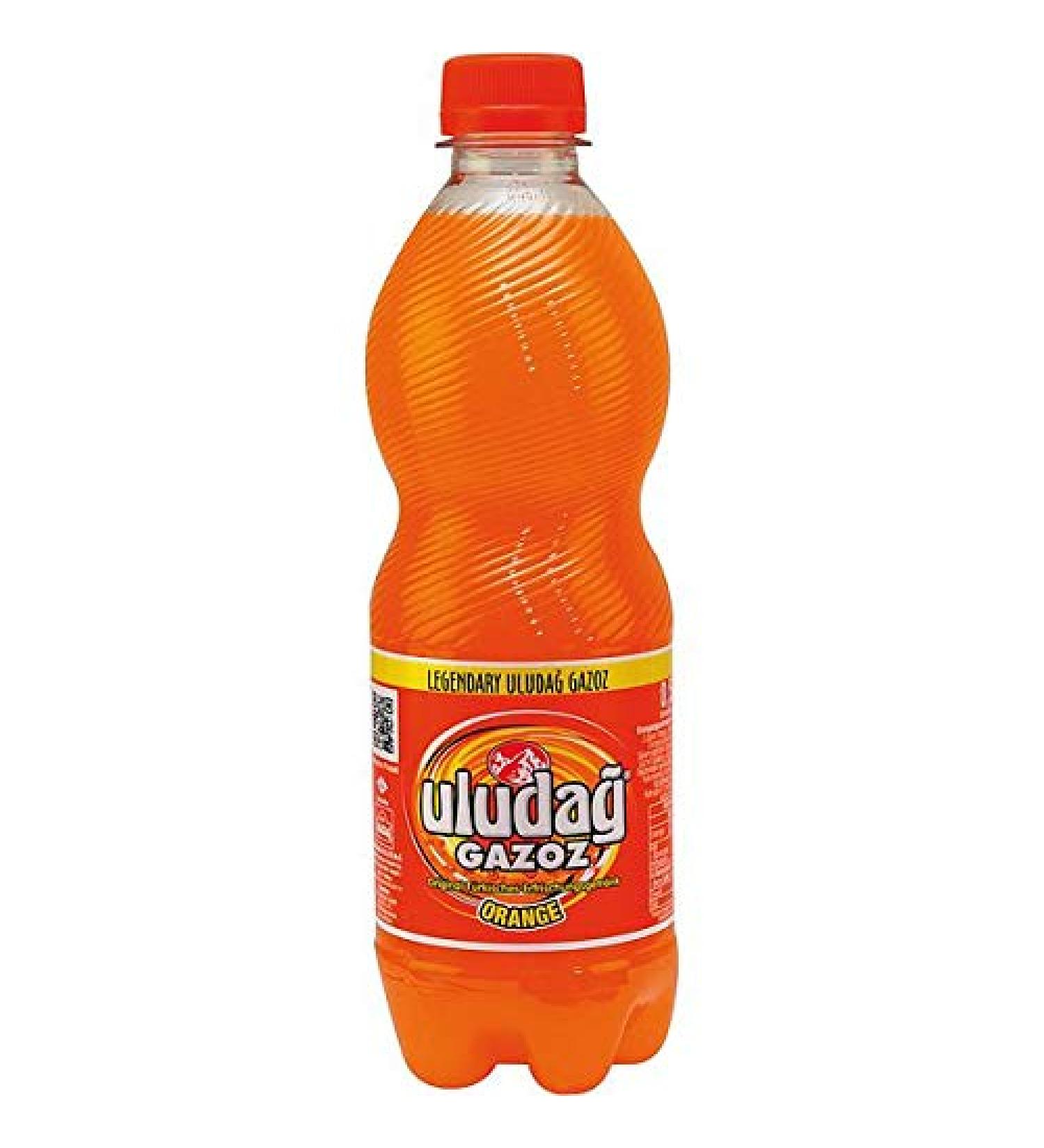 Uludag Gazoz Uludag Gazoz Pack of 12 Turkish lemonade-type beverage bottles with disposable deposit Orange 0.5 l