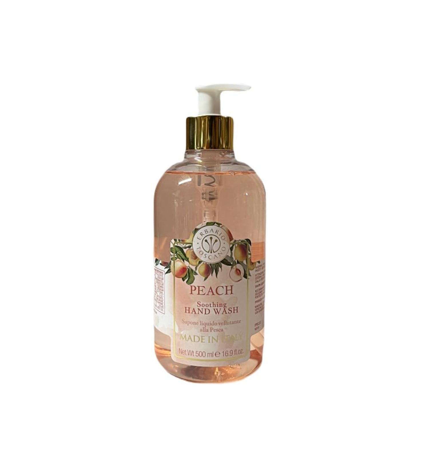 ERBARIO TOSCANO Moisturizing Liquid Soap 16.9 fl. oz Made in Italy (Peach)