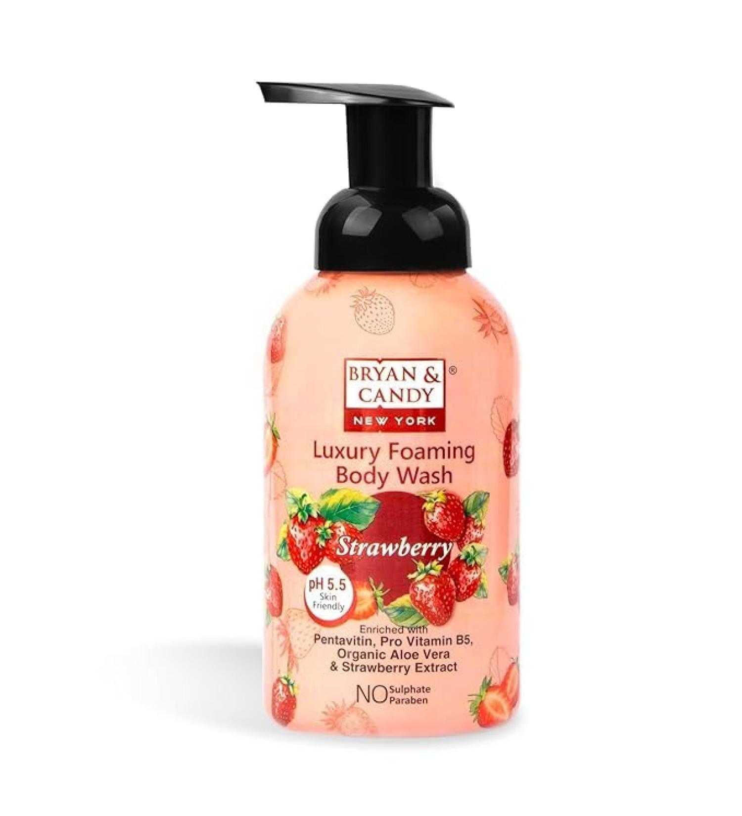 Luxury Foaming Body Wash - Hydrating Strawberry Cleanser with Pentavitin & Argan Oil pH 5.5 All Skin Types 400ml - Buy Online on GoSupps.com