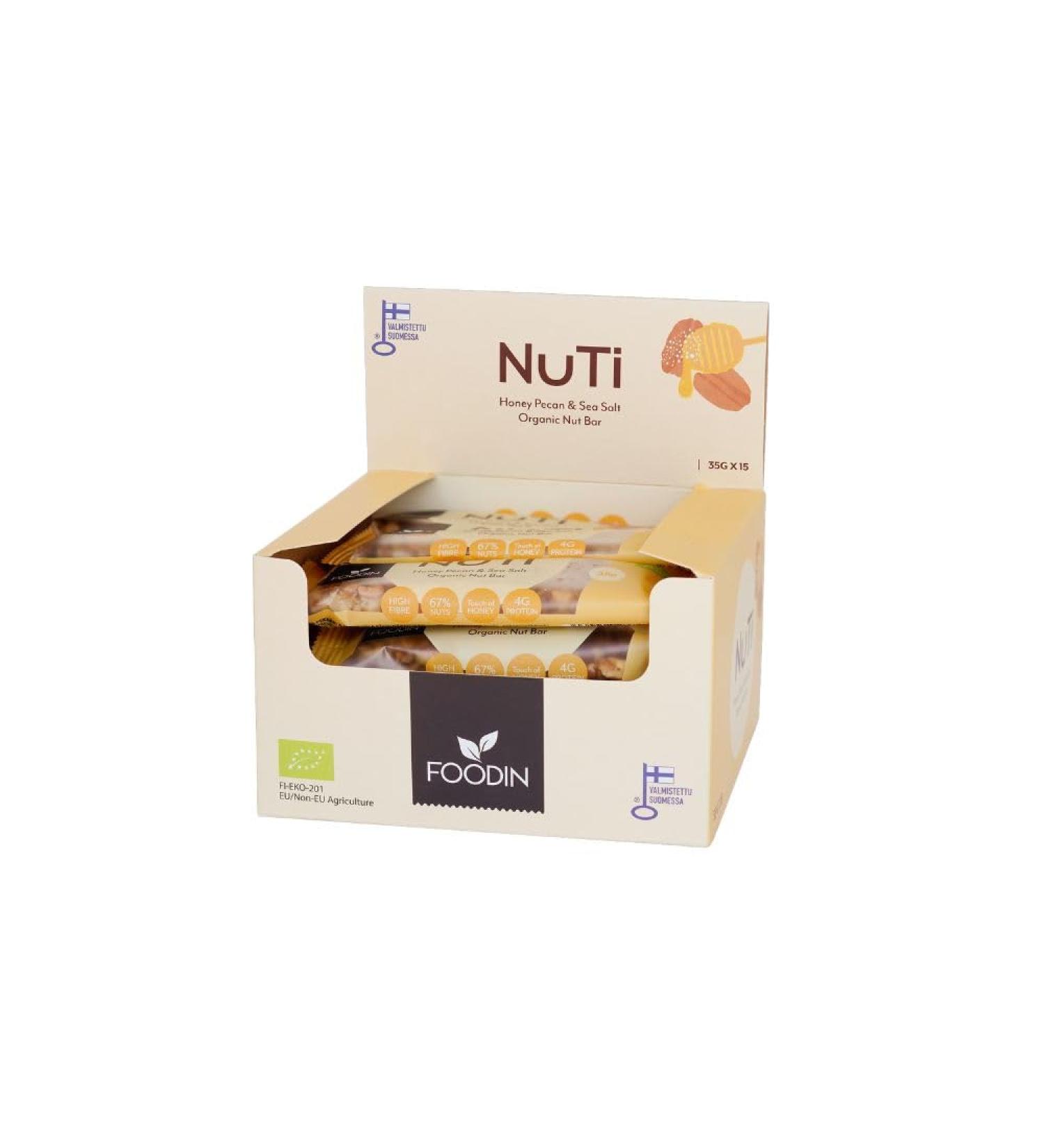  FOODIN Foodin Nuti Bar Honey Pecan and Sea Salt 35g - Buy Online on GoSupps.com