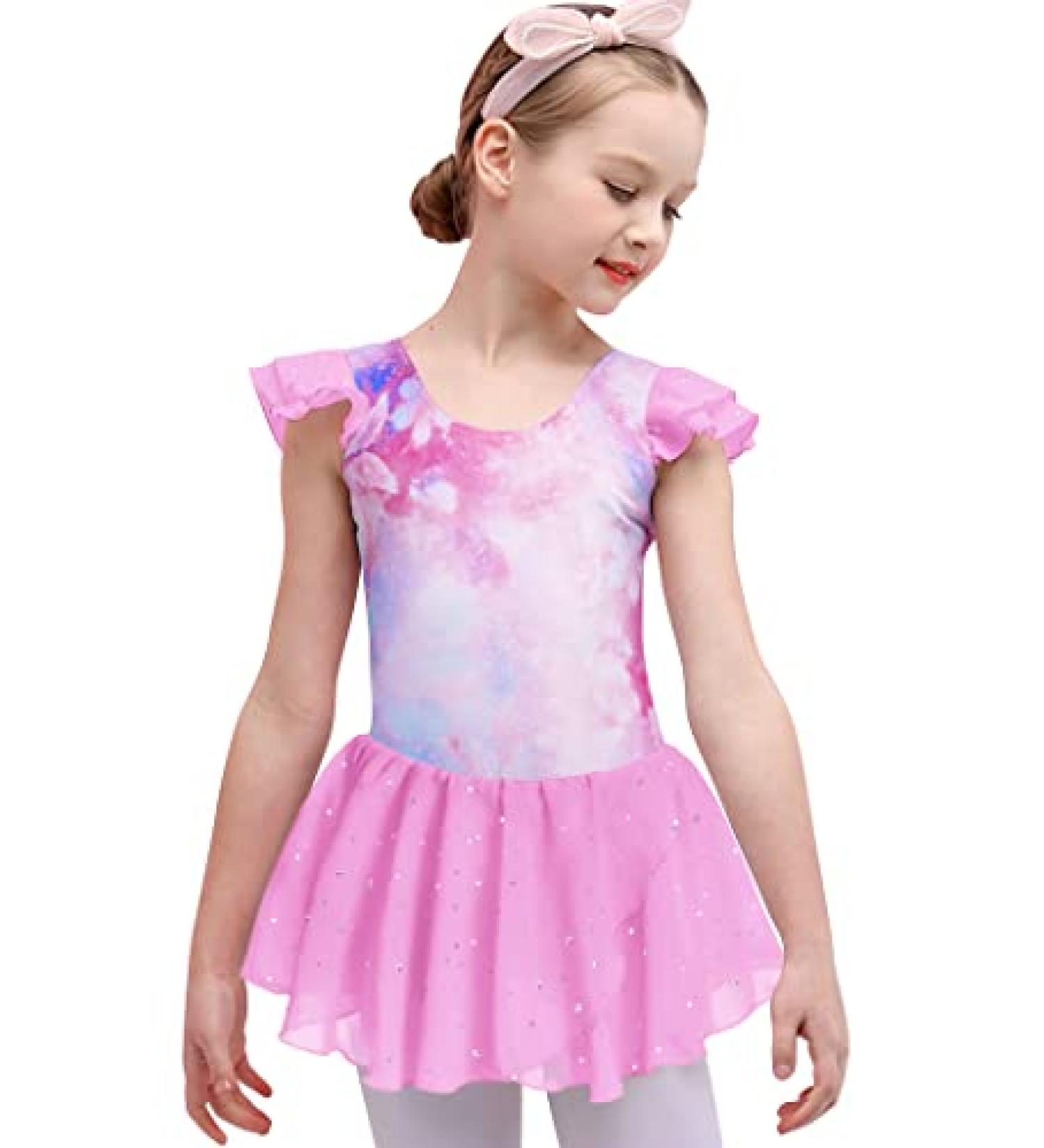 Boyoo Girls Pink Butterfly Ballet Leotard with Tutu Skirt | Ages 3-11 Years - Buy Online on GoSupps.com