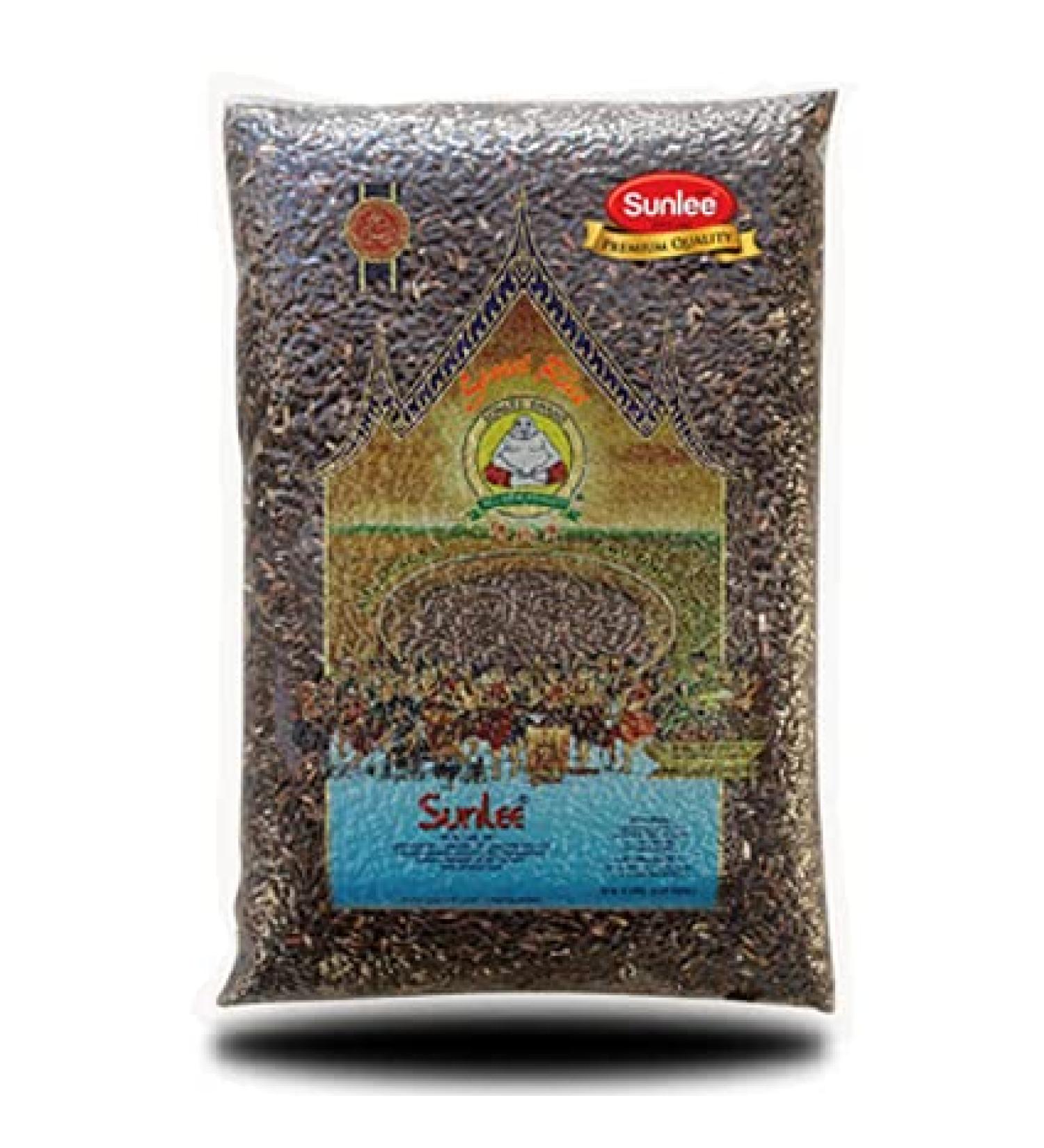 Thai Pantry.net Buddha Sunlee Thai Sweet Rice - Premium Black Sticky Rice 5 lb | Gluten-Free | Vacuum Seal Package - Buy Online on GoSupps.com