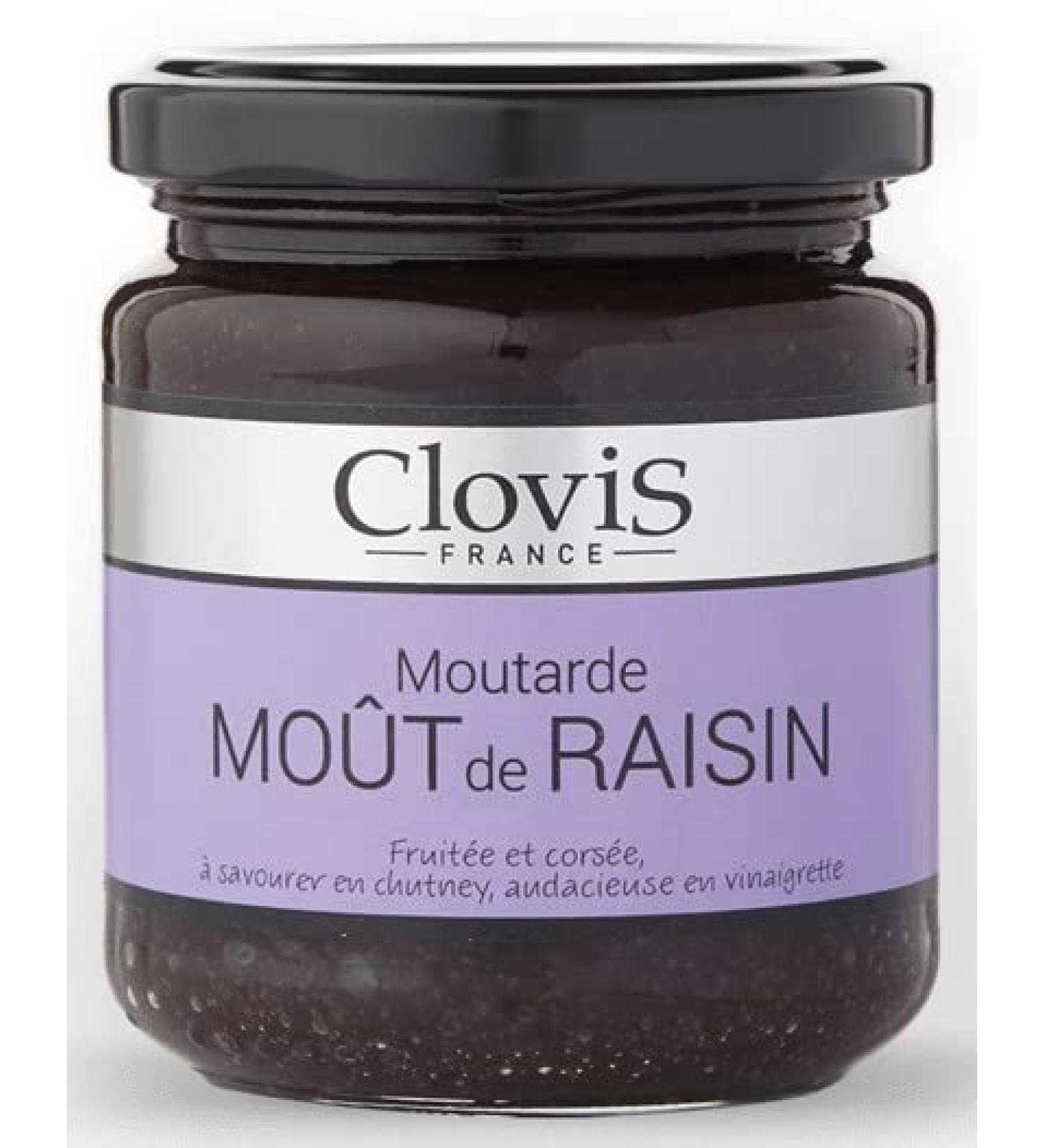 CLOVIS FRANCE - Red Grape must Mustard - 2 x 7.05oz / 200gr Glass Jar - Buy Online on GoSupps.com