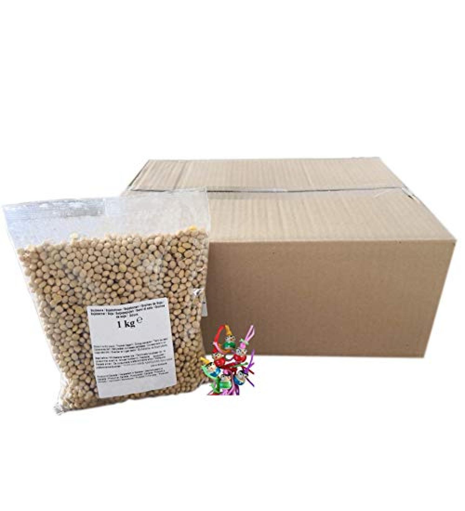 Yoaxia - 12 Pack - Soybeans 12 x 1kg Basis for many dishes in vegetarian cuisine + a small lucky cup