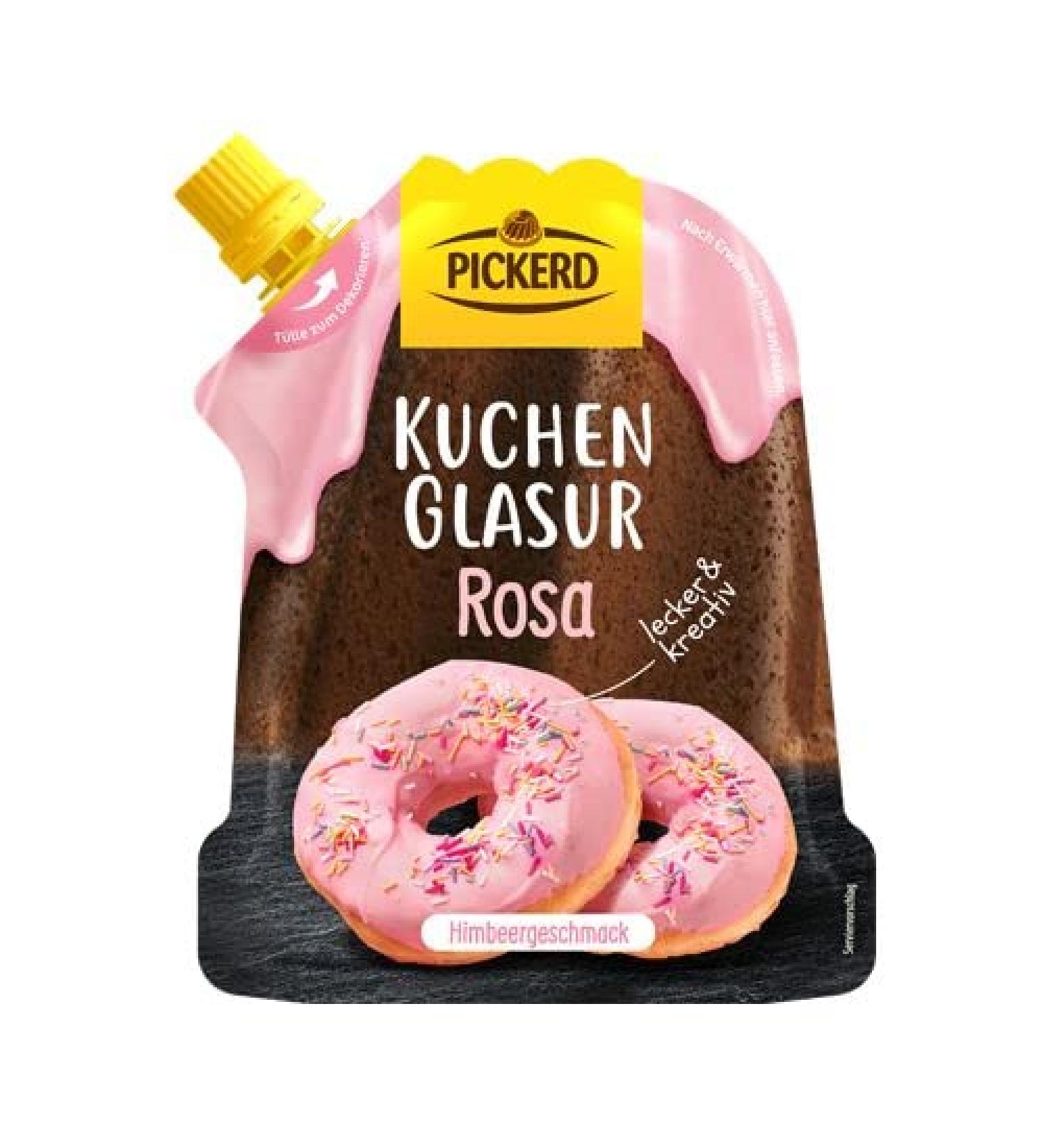 Pickerd Cake Glaze Pink Fruity Raspberry Flavour with Decorating Nozzle 125g