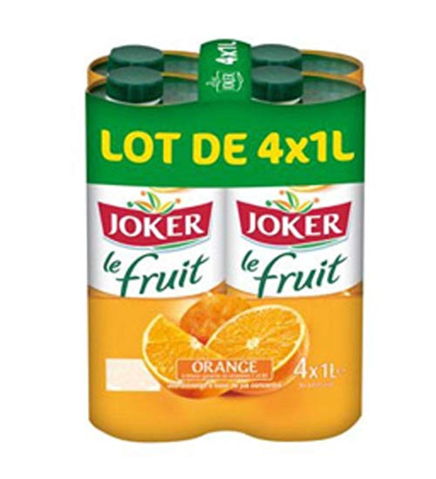 Joker Orange Juice Without Pulp - Pack of 4 1L Bottles
