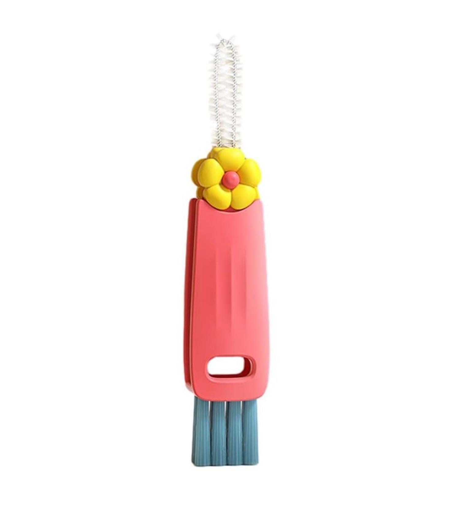 Firstrays 3 in 1 Cup Multi-Functional Cup Mouth Scrubber Rotatable Kitchen Cleaning Brush Gadgets Cup Lid Cleaner Easy Install Red - Buy Online on GoSupps.com