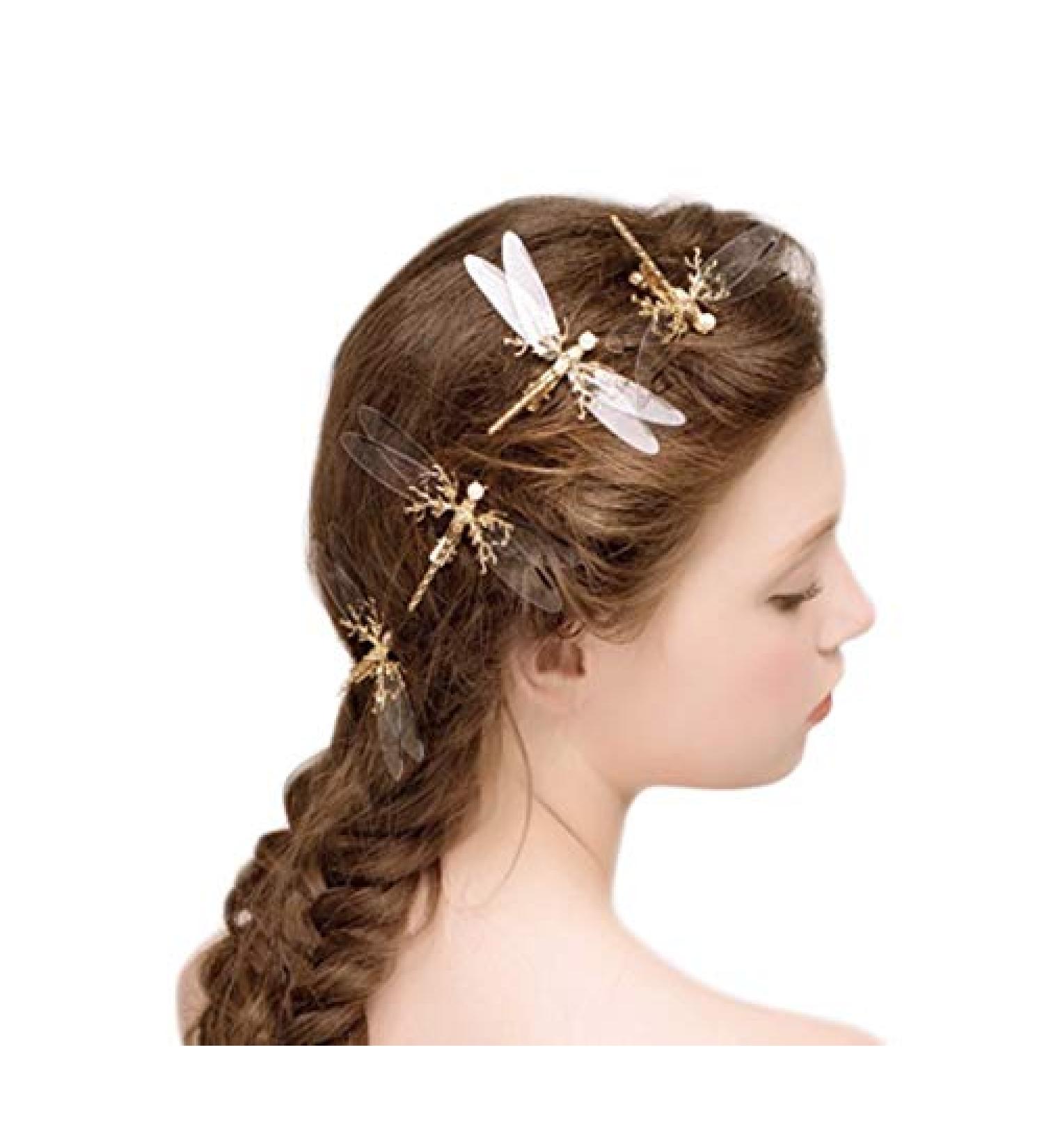 Canjoyn 3 Pcs Gold Tone Alligator Hair Clips Dragonfly Starfish Bridal Prom Wedding Hair Pins - Buy Online on GoSupps.com