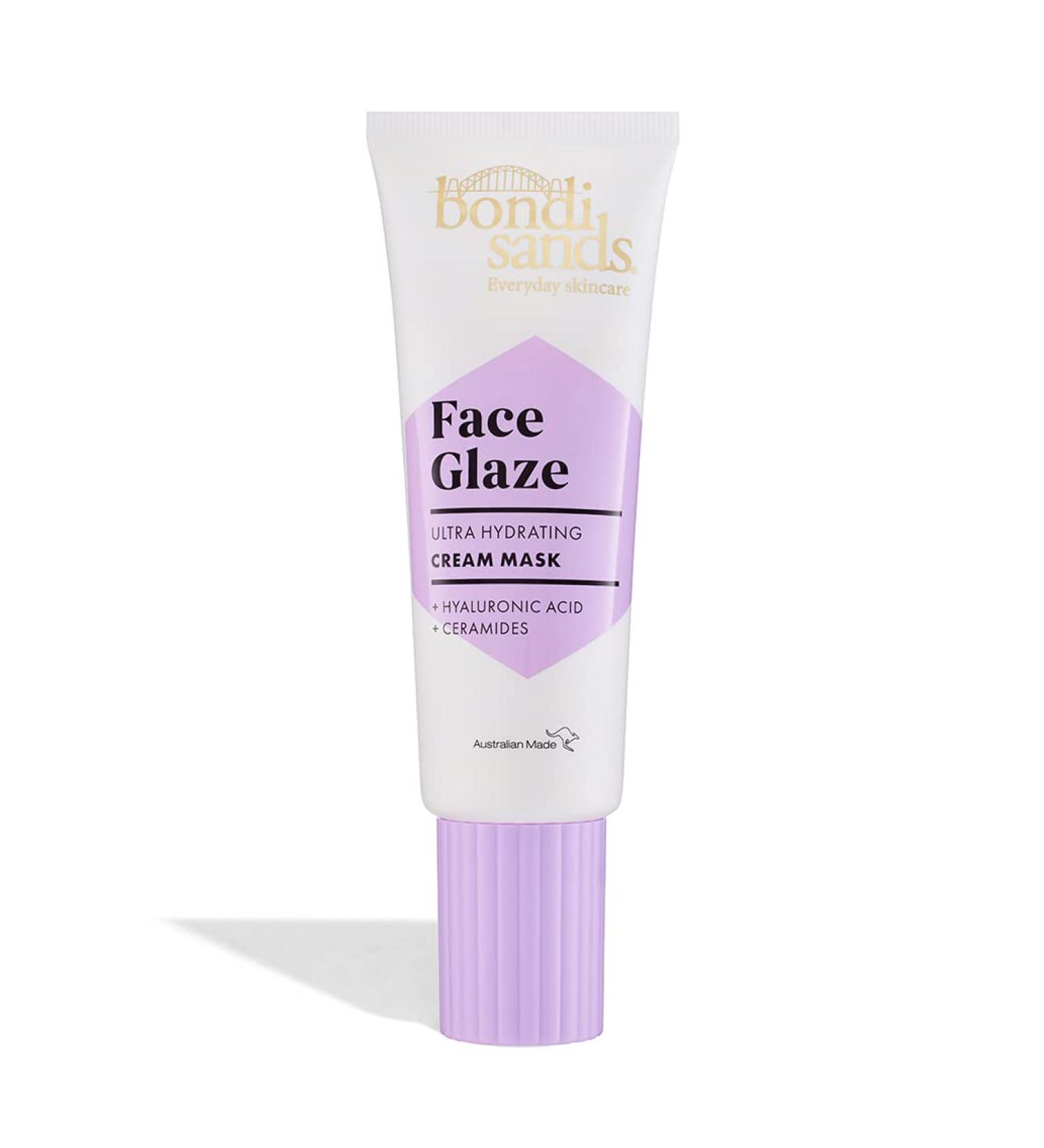 Bondi Sands Face Glaze Hydrating Cream Mask | Enriched with Hyaluronic Acid + Suitable for sensitive skin | Vegan + Cruelty Free |75ml /2.53 Oz - Buy Online on GoSupps.com