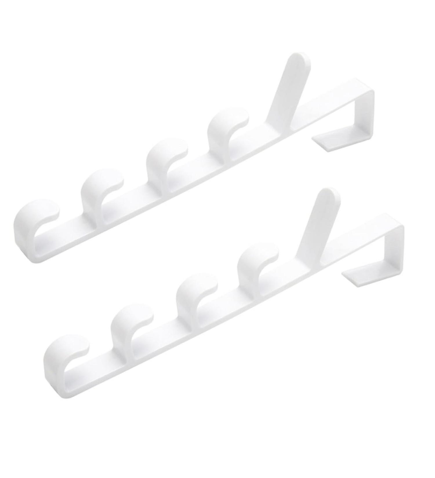 Baluue Multifunctional Clothing Rack Hangers 2pcs 5 Towel Hooks Hanging Rack Multifunction Door Hanger Multifunctional Hanger 2pcs White - Buy Online on GoSupps.com