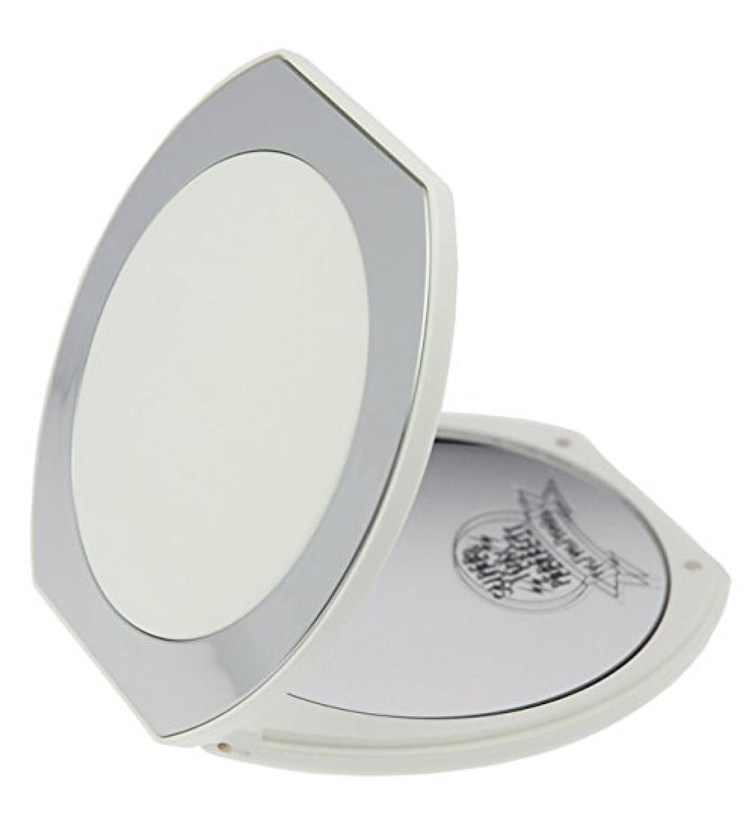10x Magnification Pocket Mirror - White/Chrome 10.5cm | Portable Cosmetic Mirror for On-the-Go Beauty - Buy Online on GoSupps.com
