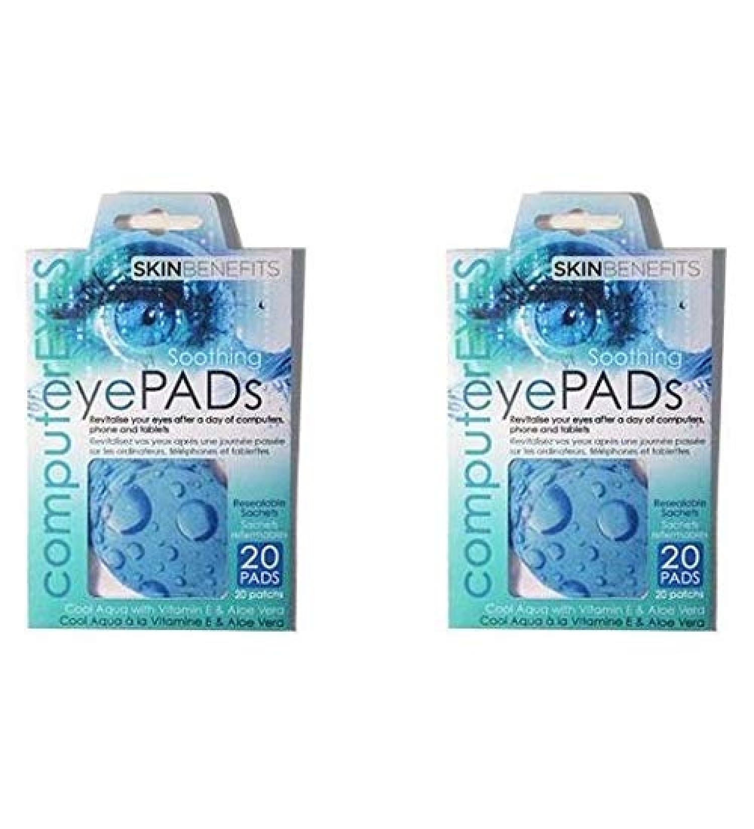 Computer Eyes Cool Aqua 2 Packs of 40 Eye Pads