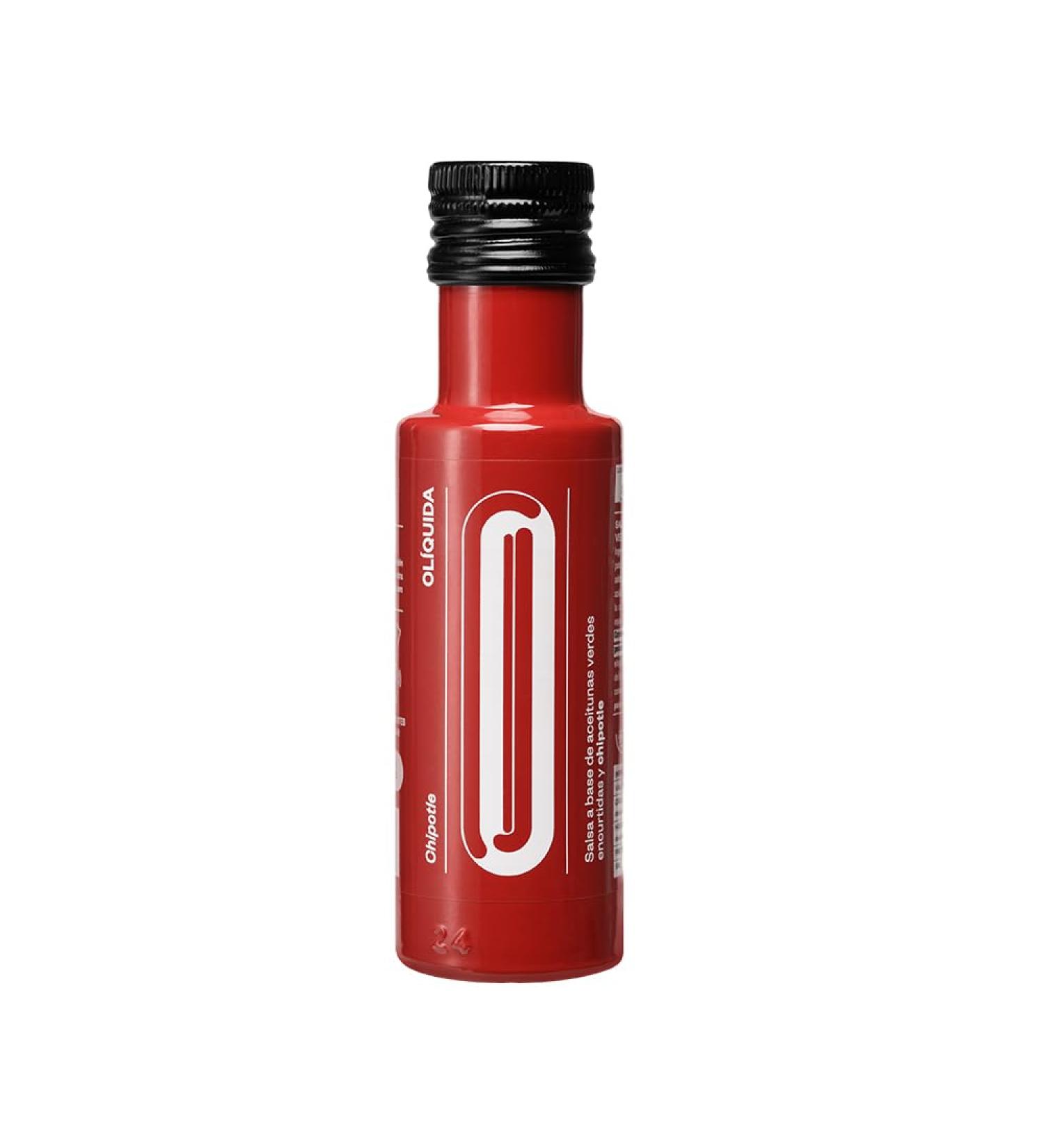 Chipotle sauce 100 ml. Sauce made with green olives and Chipotle pepper. Marinated green olive juice with a spicy touch of Chipotle. OLIQUIDA a new sauce created for olive lovers. - Buy Online on GoSupps.com