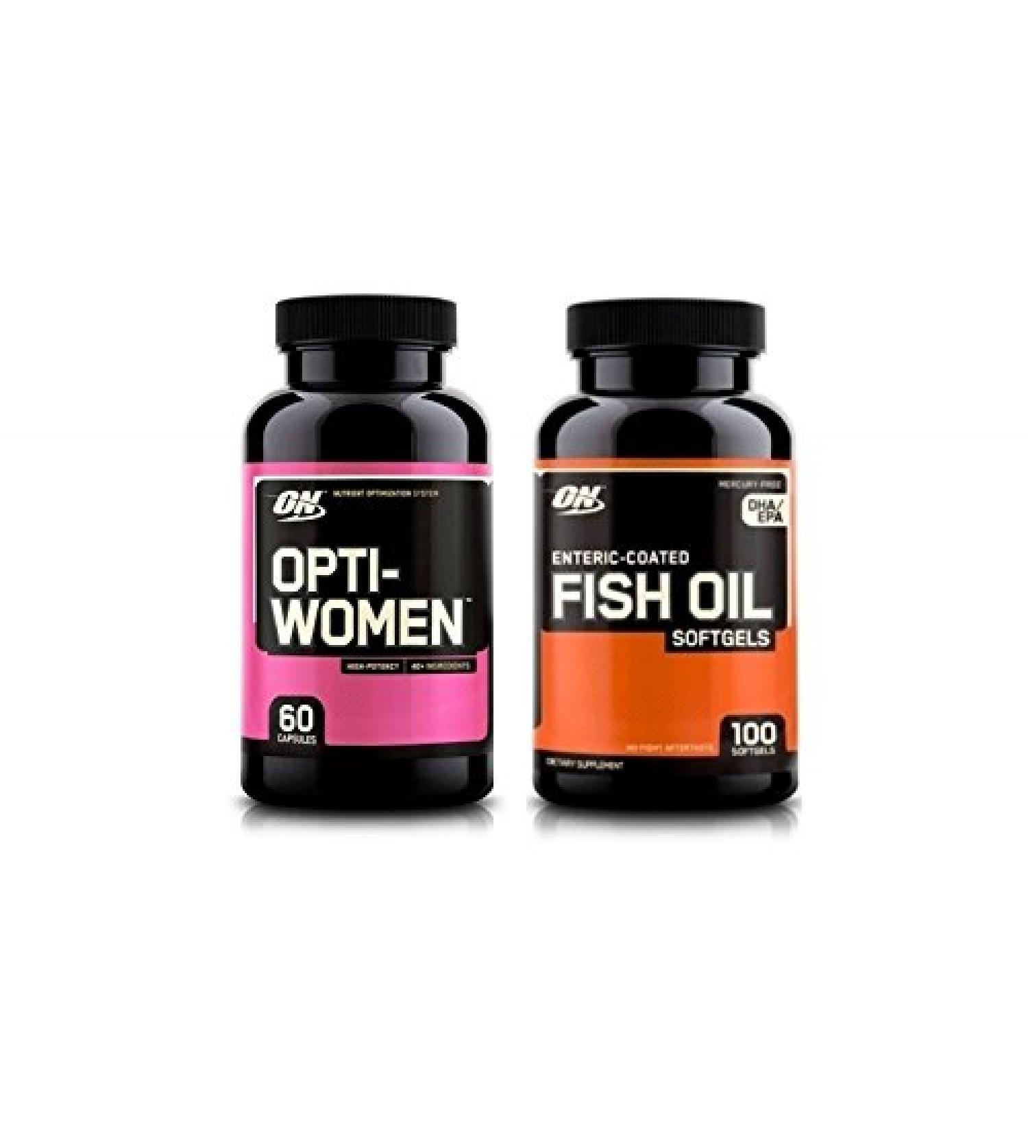 Opti-Women 60ct + Fish Oil 100ct Bundle - Essential Women's Health Supplements - Buy Online on GoSupps.com