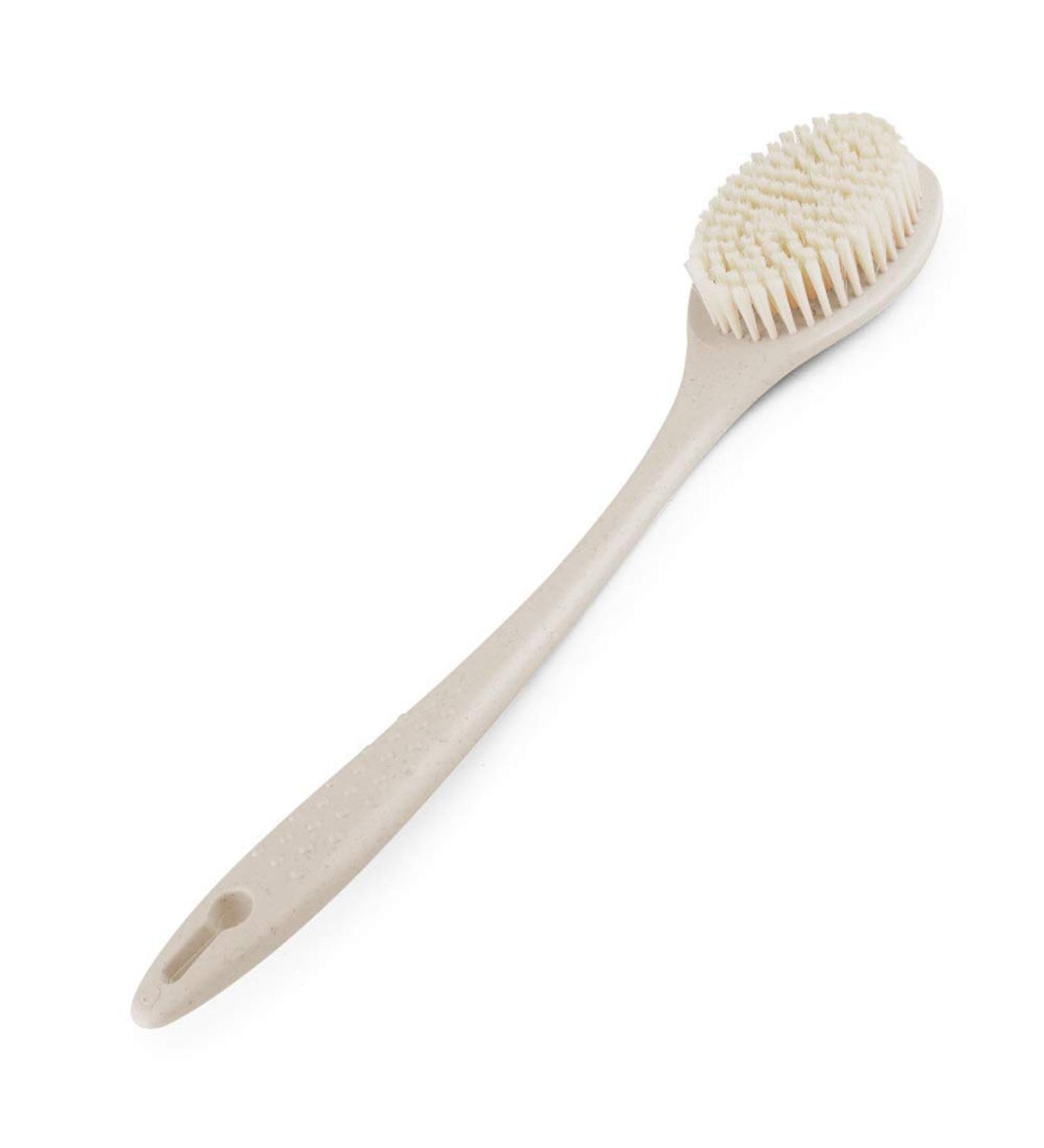 Usmascot Natural Wheat Straw Bathing Brush - Long Grip Shower & Back Brush for Spa Massage - Effective Body Brush Against Cellulite for Very Dry Skin (Beige) - Buy Online on GoSupps.com