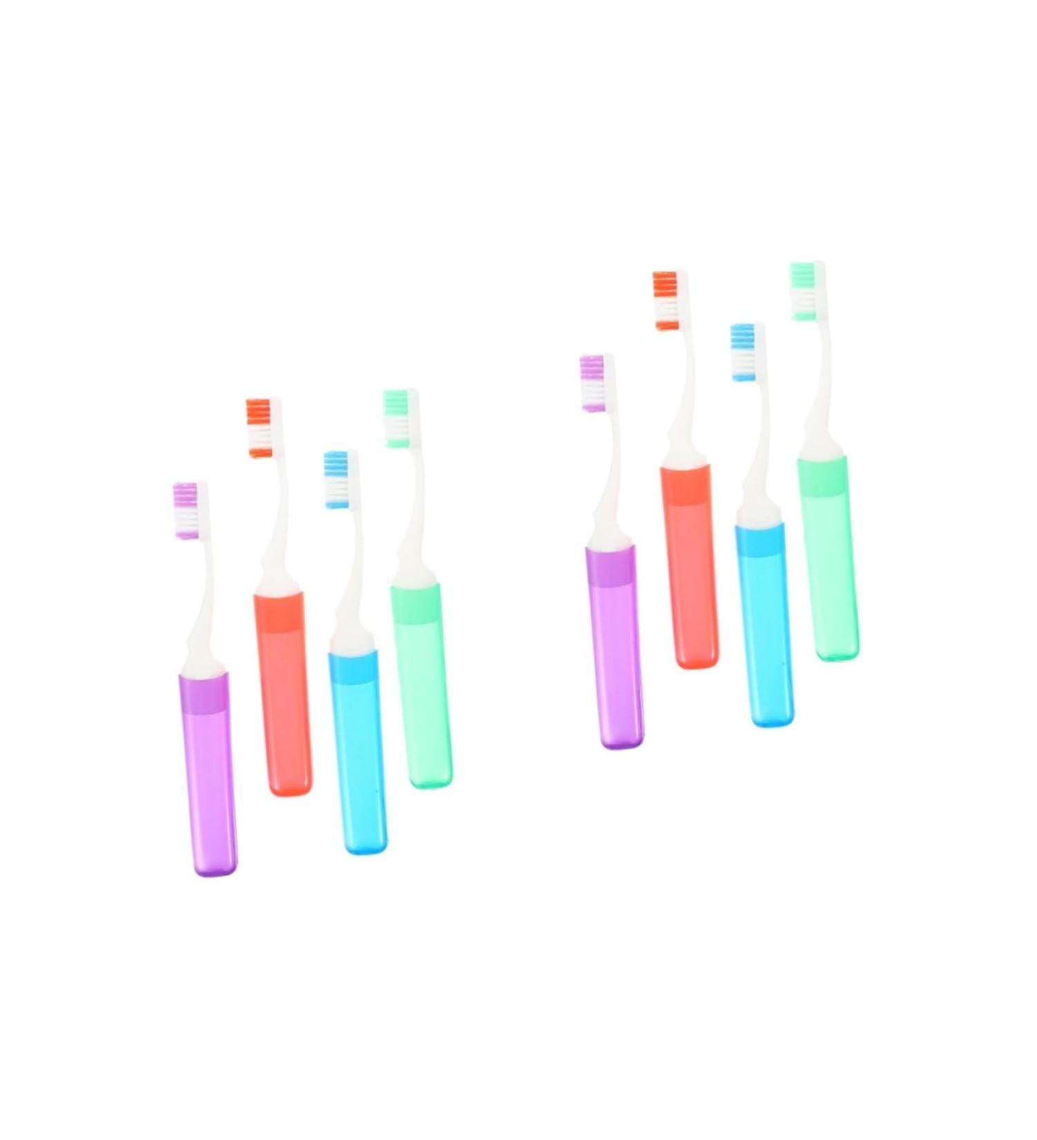 Buy Healvian 8 STK Travel Toothbrush Set - Soft Bristle Manual Toothbrush for Camping & Outdoor Use - Buy Online on GoSupps.com