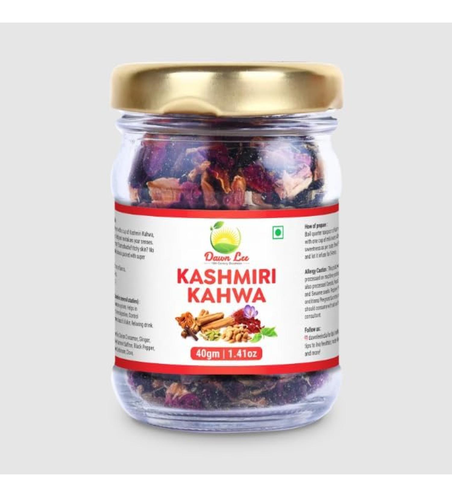 Dawn Lee Kashmiri Kahwa 40 Gram Refreshing And Original Immunity Booster Tea Natural Detox Drink Kahwa Kashmiri Ayurvedic Traditions Delightful Healthy Flavor kahve Qawah - Buy Online on GoSupps.com