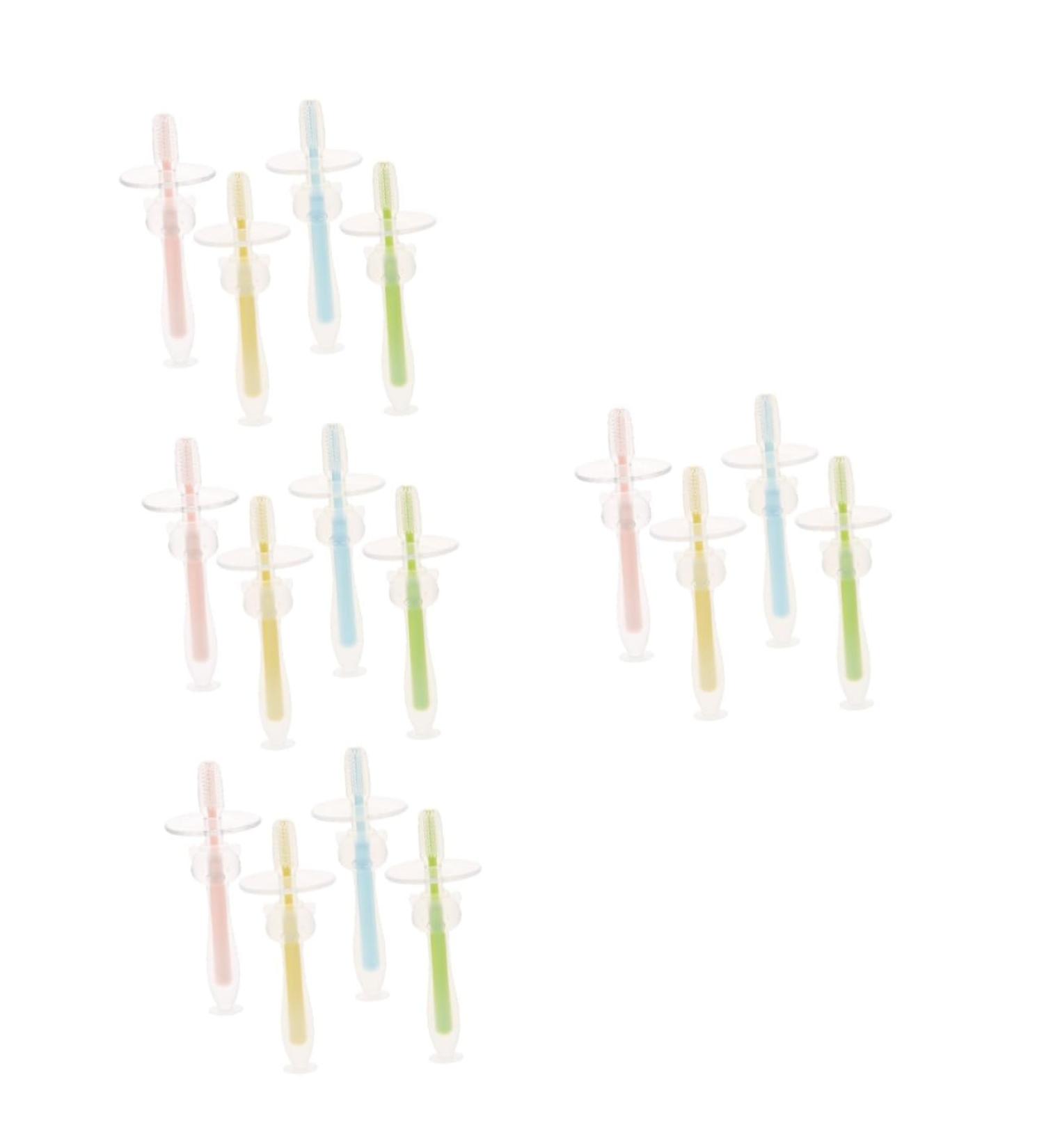 Minkissy 16 STK Silicone Baby Toothbrush Set - Toddler Training Brushes for Healthy Teeth Care - Buy Online on GoSupps.com