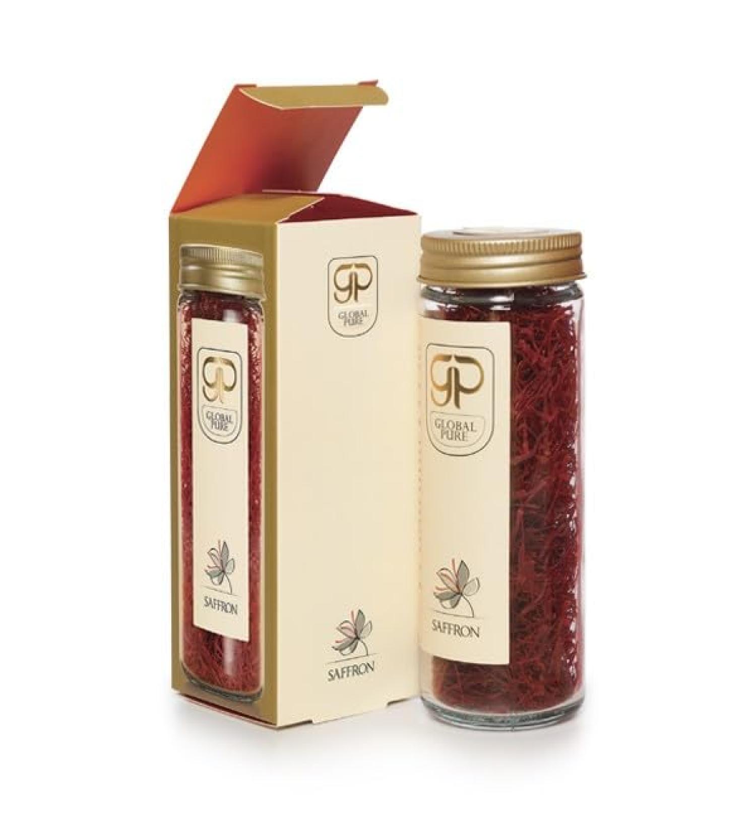 Global Pure Cut saffron threads 15g glass jar