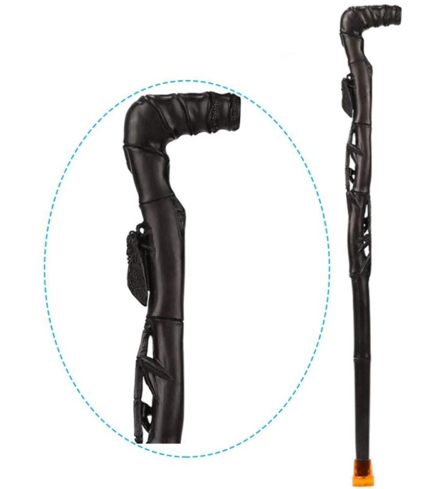 Wooden Walking Stick Solid Cane Wooden Cane Crutches Walking Stick Old Man Solid Wood Bamboo Root Carving Stick Black Walker Durable (Blackrosewood) Lucky Star - Buy Online on GoSupps.com