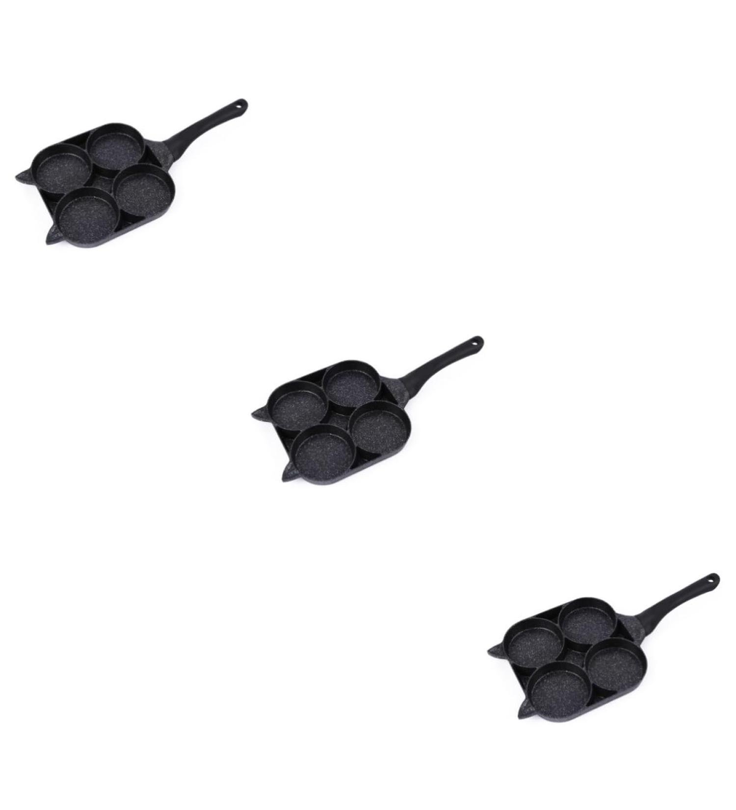 Zerodeko 3 Pcs Frying Pan Omelet Pans Egg Skillet Barbeque Grill Accessories Four- Hole Egg Pan Non Stick Fry Pan Egg Cooking Pot BBQ Accessories for Grill Aluminum Alloy Mini Supplies 38X21X2CMx3pcs Blackx3pcs - Buy Online on GoSupps.com