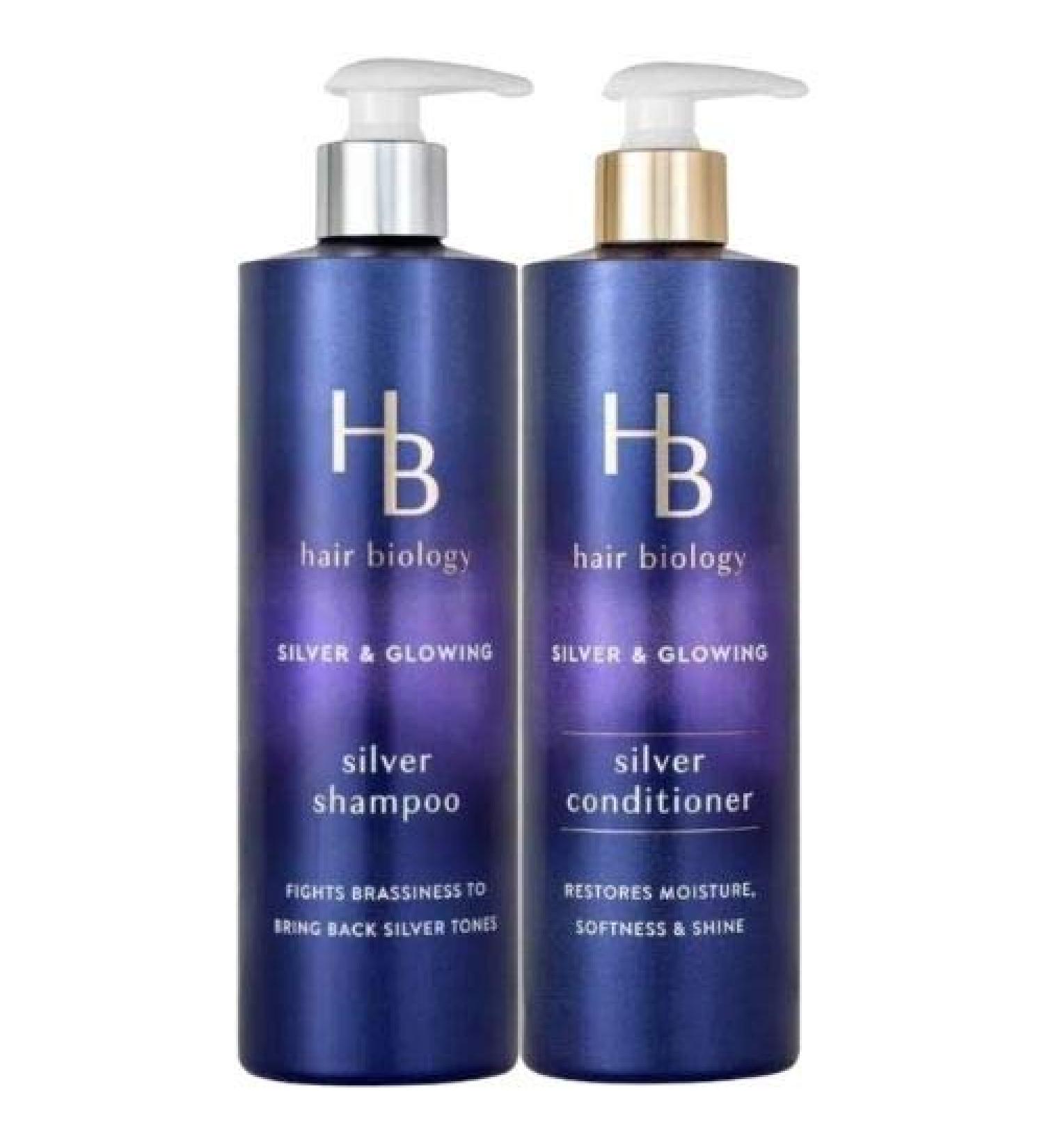 Hair Biology Silver Shampoo & Conditioner Set - 12.8 Fl Oz Bottles with Biotin for Gray & Color Treated Hair - Paraben Free - Pack of 2 - Buy Online on GoSupps.com