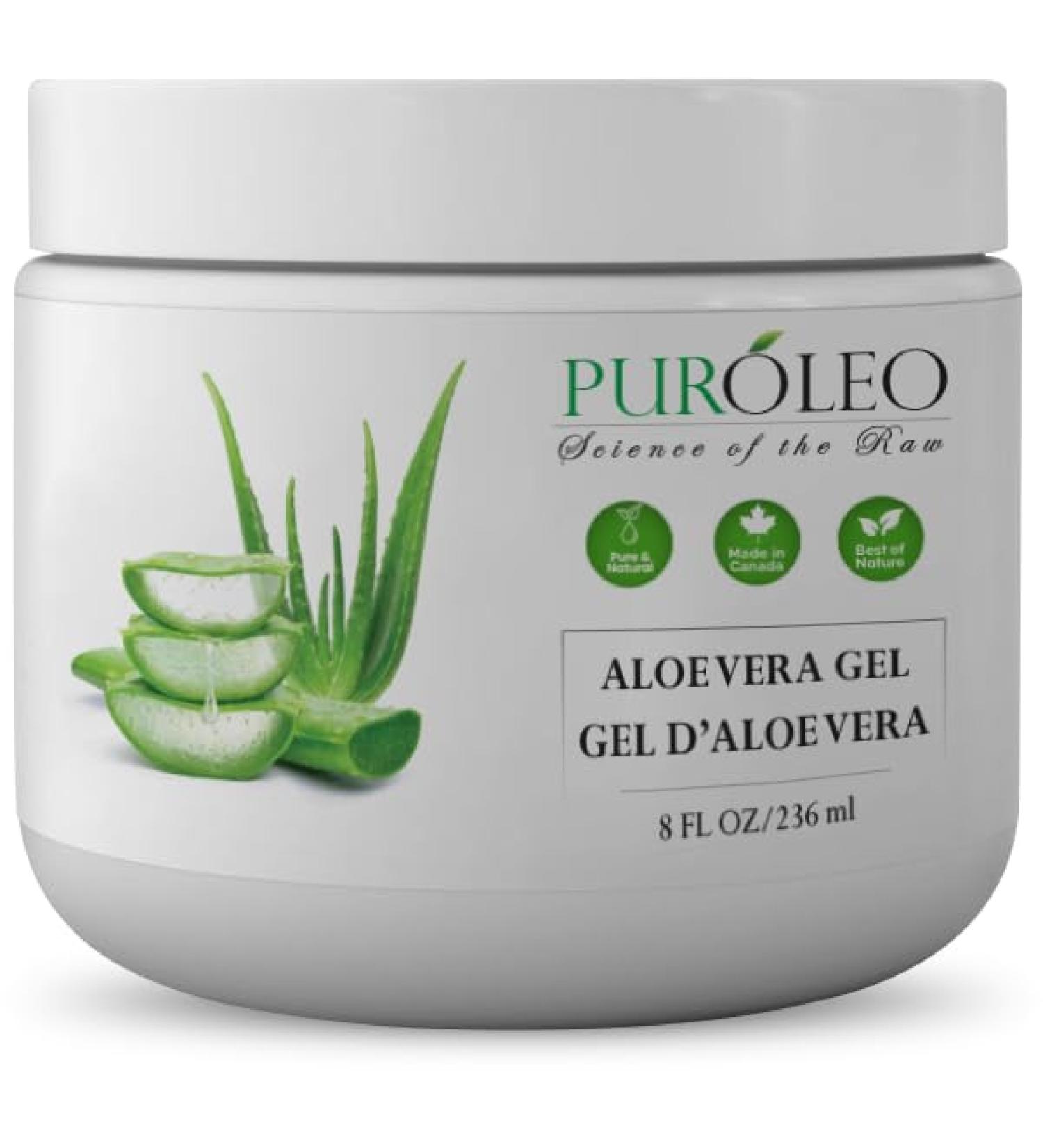 PUROLEO Aloe vera gel 8 Fl Oz/236 ML (Made in Canada) aloe vera gel for face aloe vera gel for hair aloe vera gel for skin Made from aloe vera gel Explore the Goodness - 100% Pure Aloe Vera Gel - Your Go-To for Natural Beauty and Wellness! 236 ml (Pack of - Buy Online on GoSupps.com
