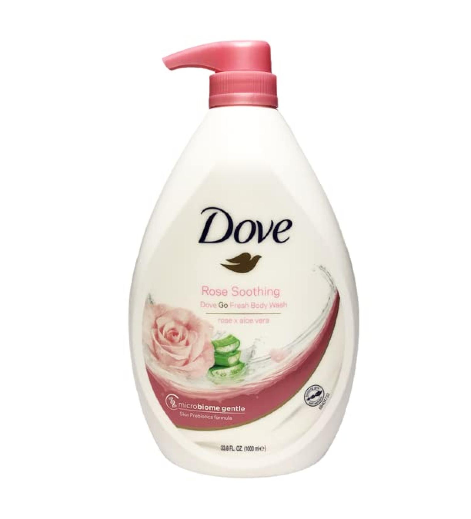 Dove Rebalancing Go Fresh Body Wash - Rose Soothing Scent - Aloe Vera - 33.8oz Pump Bottle - Buy Online on GoSupps.com