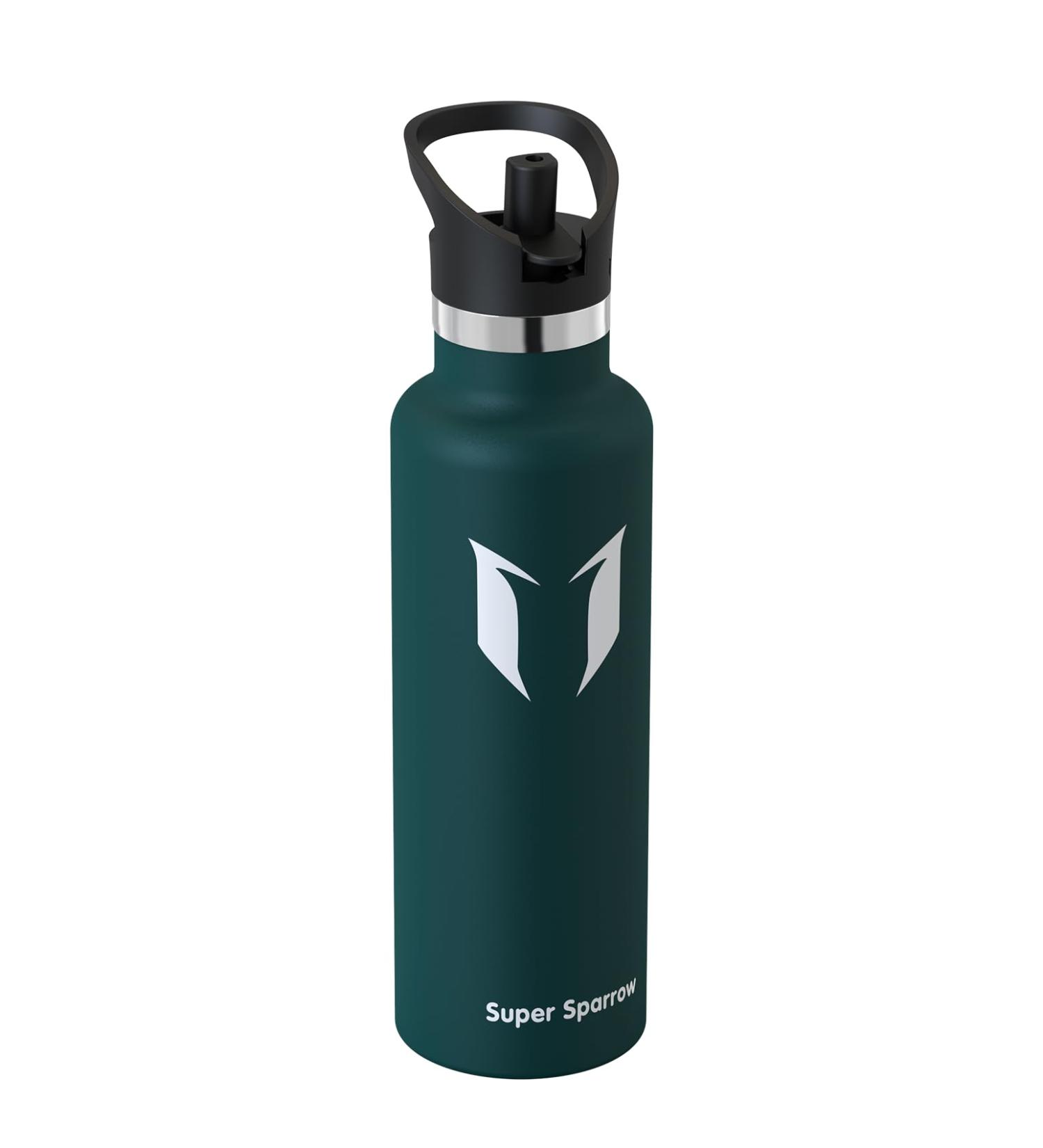 Super Sparrow Stainless Steel Drinking Bottle - Ultra-Light Thermal Maker - 350ml 500ml 750ml 1L - BPA-Free Thermos with Standard Mouth Straw Lid for Sports Travel School & Outdoor Use - C-Jade 750ml (25oz) - Buy Online on GoSupps.com
