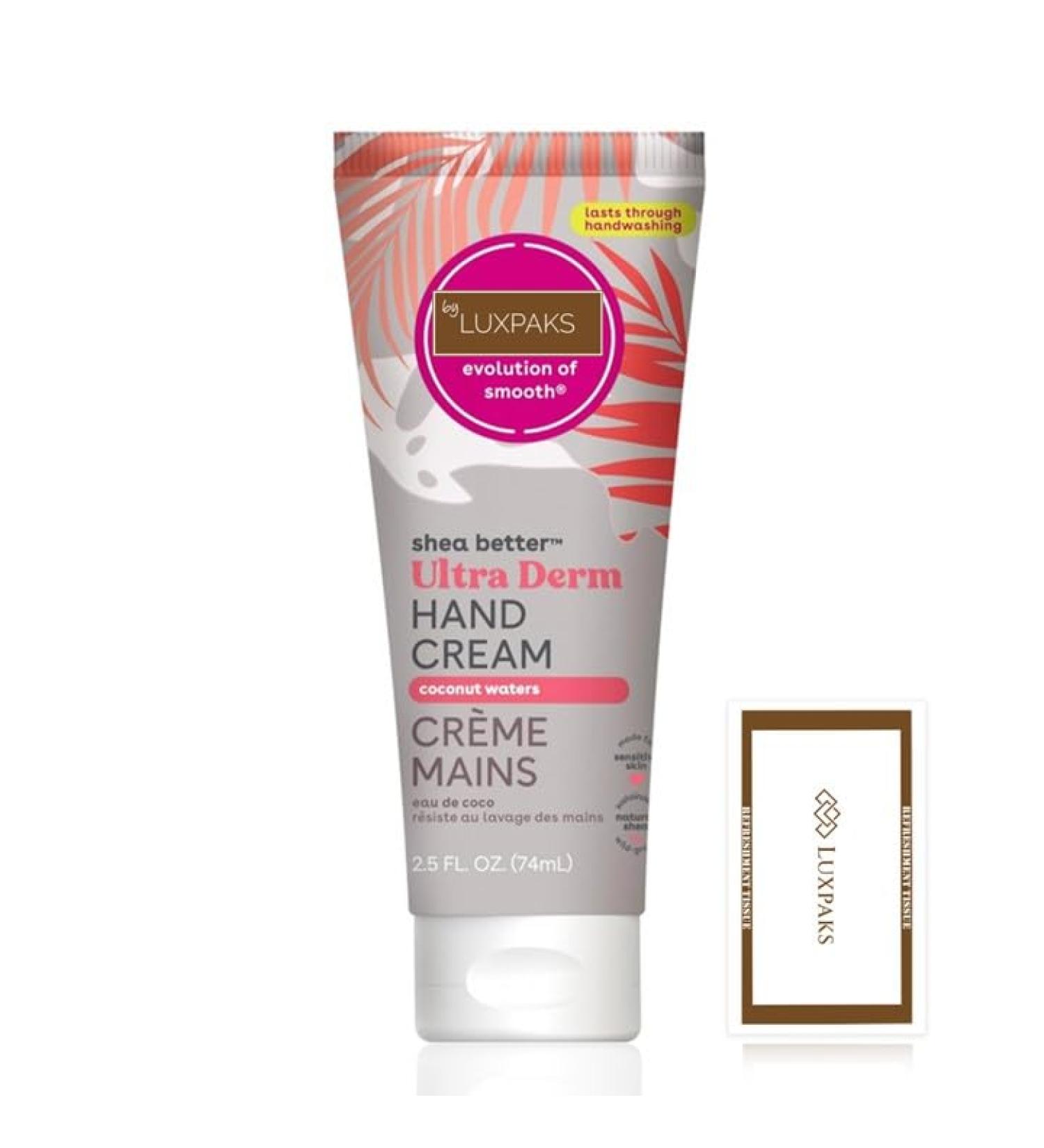  LuxPaks E.O.S Cleansing Wipes with Hand Cream - Travel Size Moisturizing Lotion Paraben Free Shea Butter 2.5 oz - per Luxpaks - Buy Online on GoSupps.com