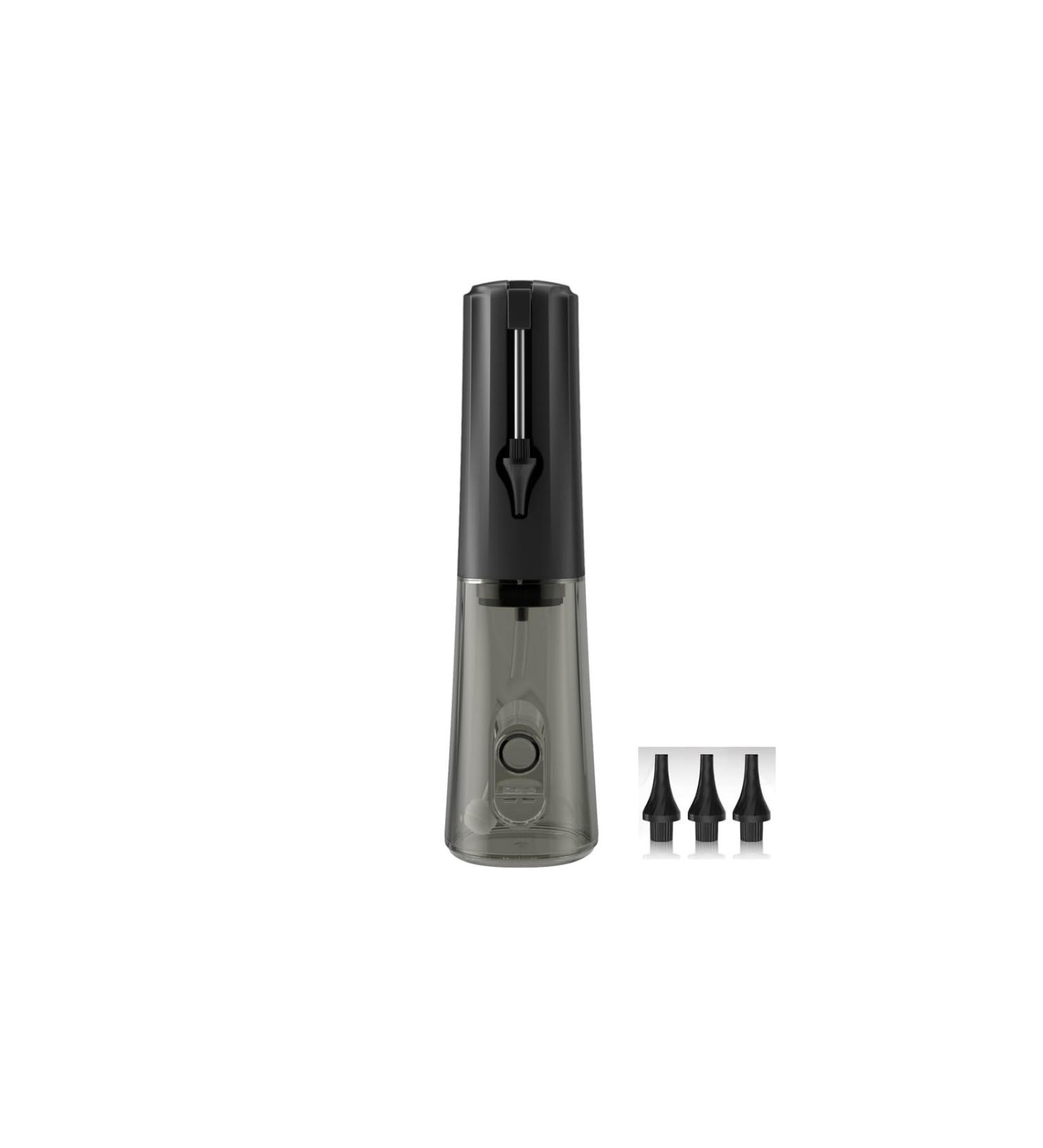 Ear Wax Removal Kit - Water Powered Ear Cleaner with 6 Reusable Replacement Tips and 3 Water Pressure Modes Safe and Effective Electric Ear Wax Removal Tool IPX7 Waterproof Iron Black