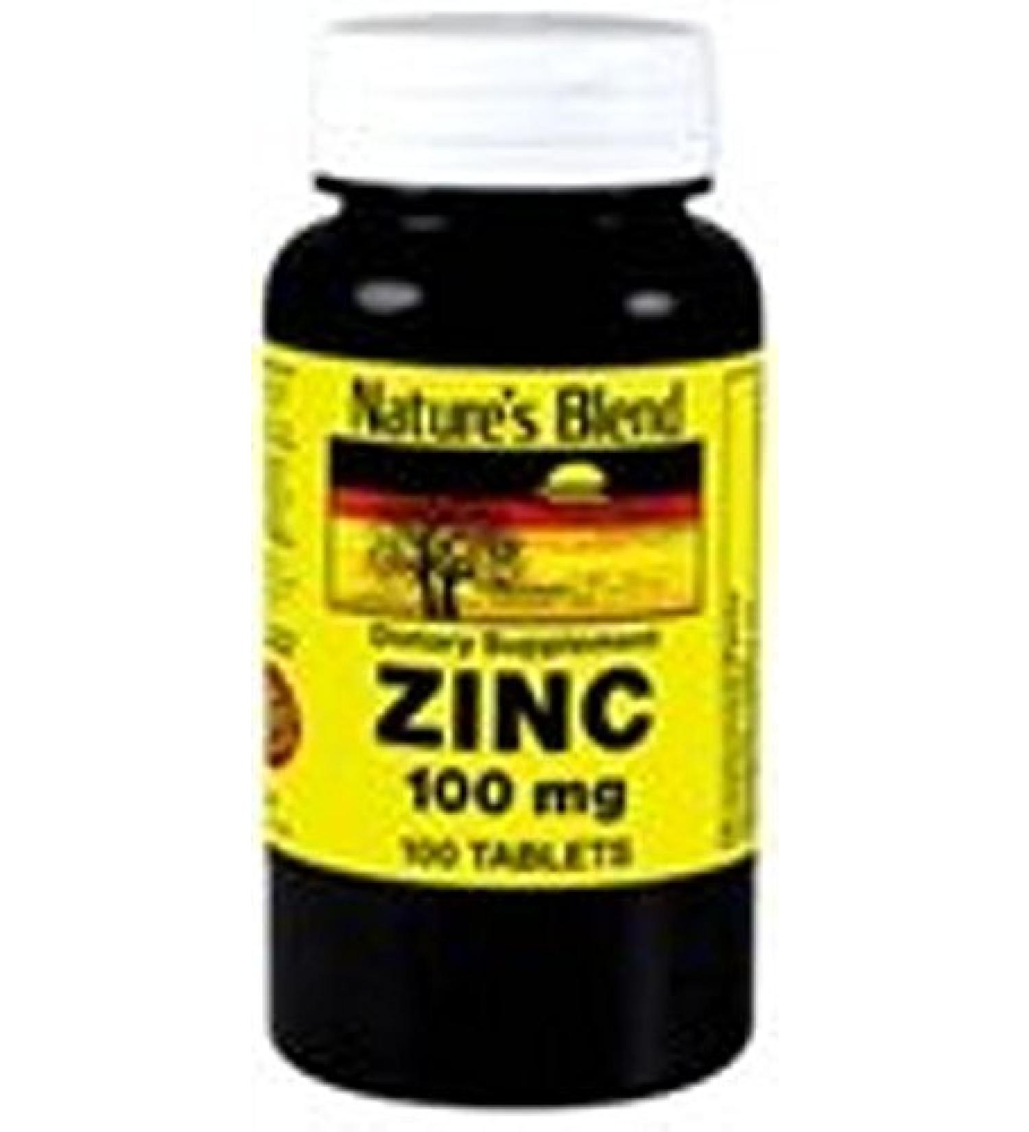 Nature's Blend Zinc Gluconate 100 mg 100 Tablets 100 Count (Pack of 1)