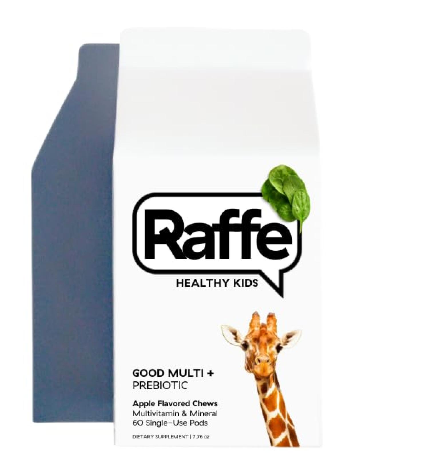 Raffe Kids Vitamins - Sugar-Free Vegan Multivitamin Chews with Omega 3 DHA Fiber Iron & Folate | Supports Immunity & Digestive Health | 60 Count - Buy Online on GoSupps.com