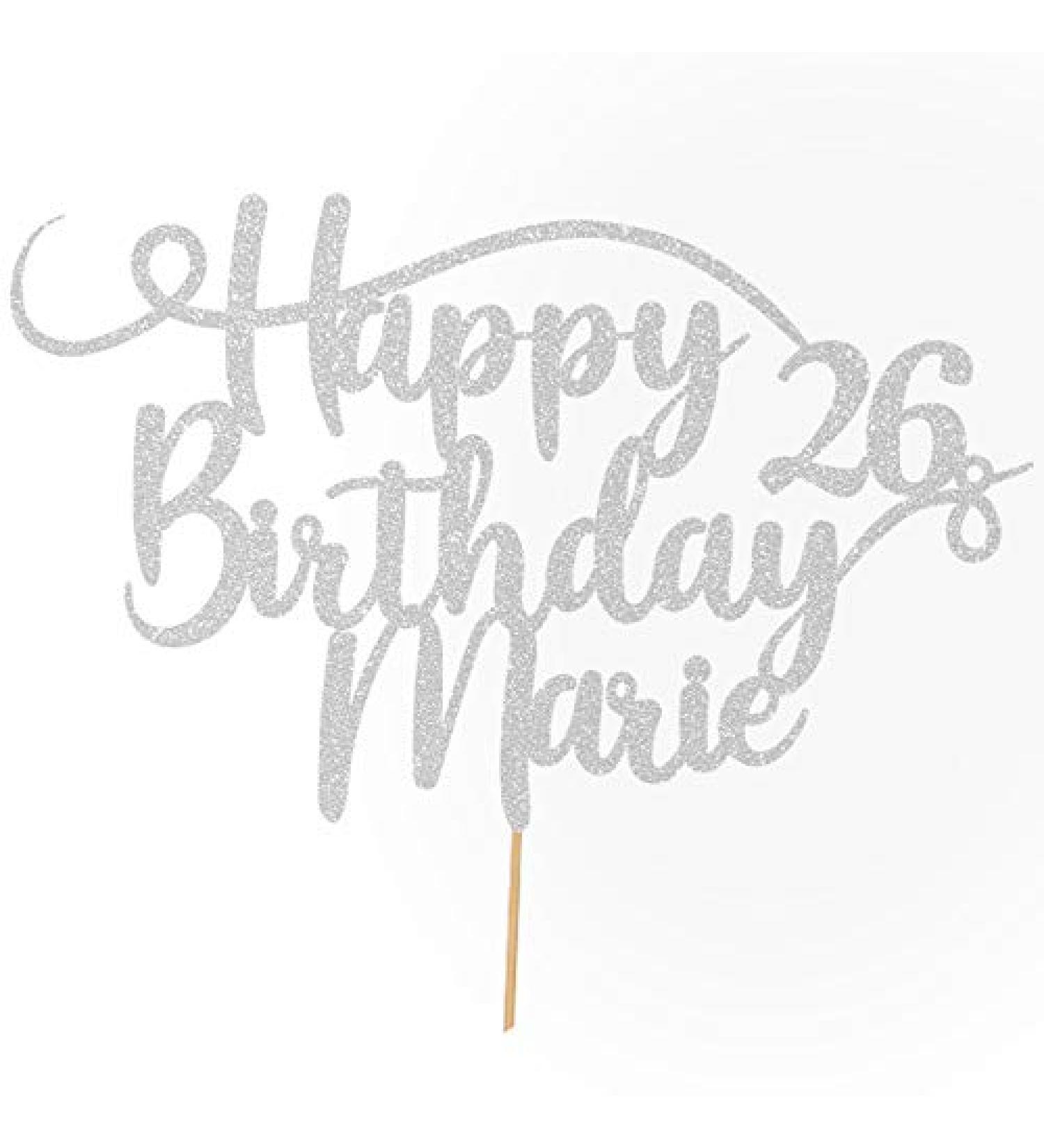 Personalized Happy Birthday Glitter Cake Decoration | Custom Colors & Names | Cakeshop - Buy Online on GoSupps.com