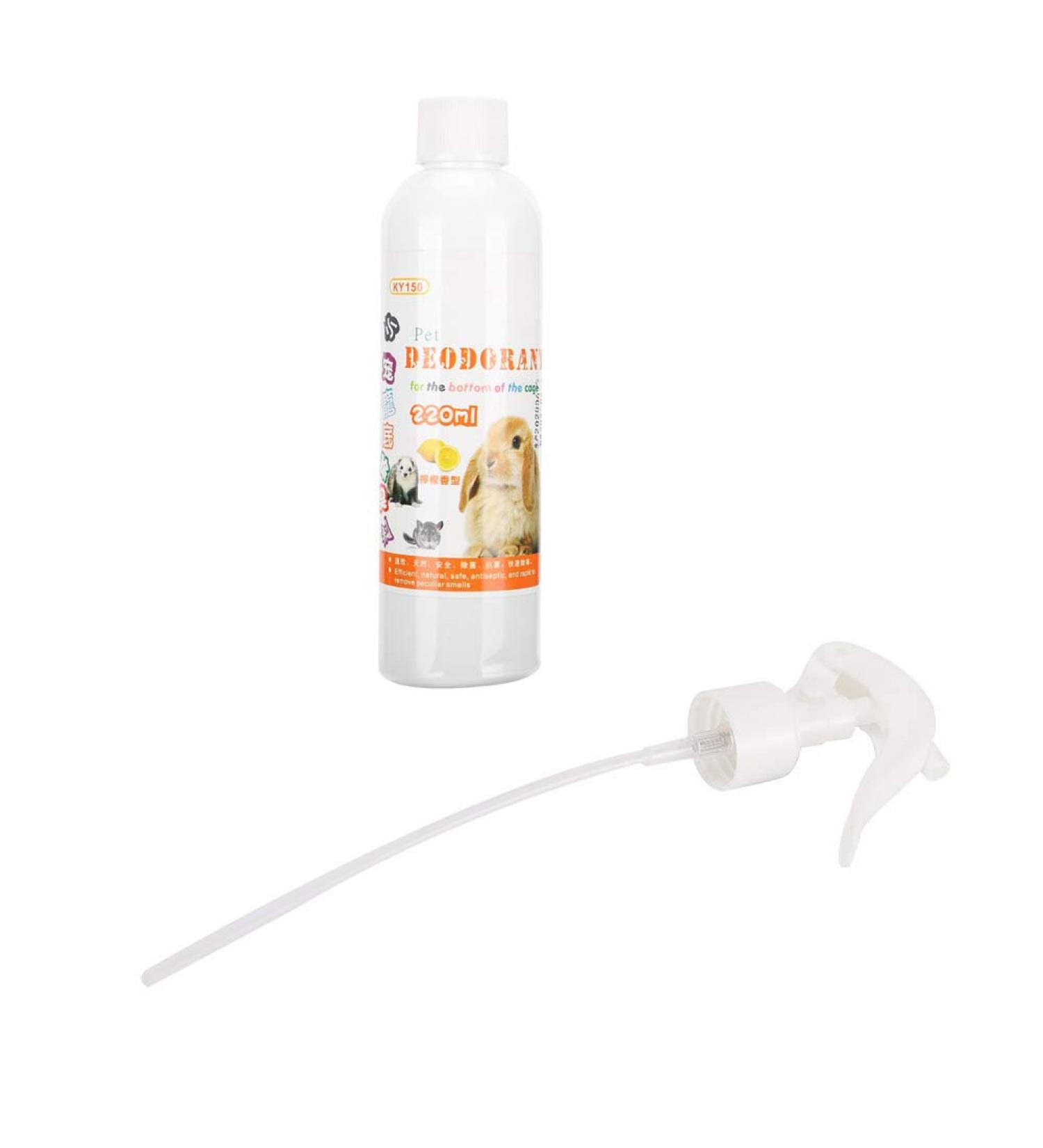 Atyhao Pet Odor Eliminator - 220ml for Small Animals | Rabbit Cage Odor Remover - Lemon Scent for Urine Vomit & Drool - Buy Online on GoSupps.com