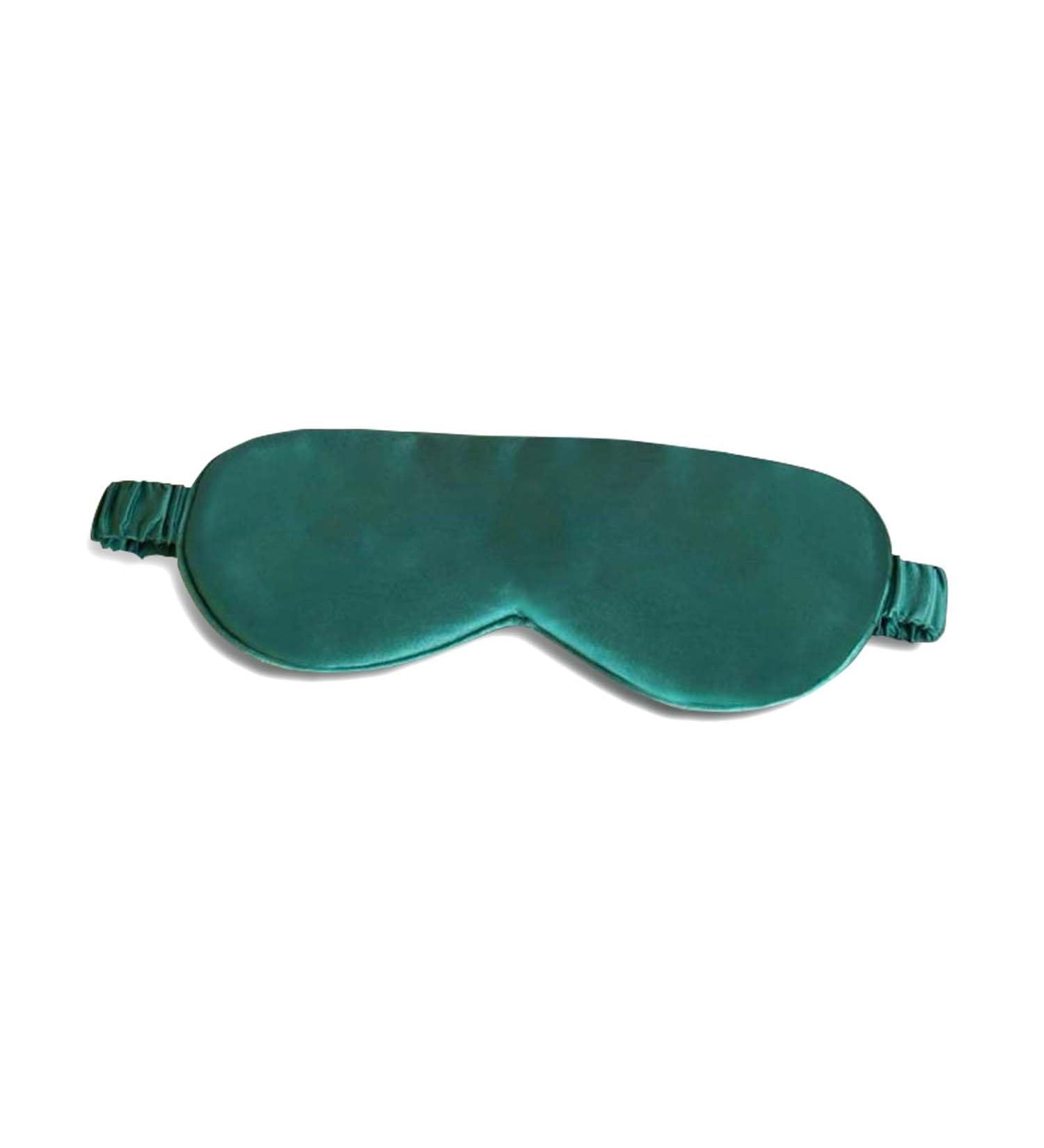 Mulberry Silk Sleep Eye Mask Blindfold with Elastic Strap Headband Soft Eye Cover Eyeshade for Night Sleeping Travel Nap Green