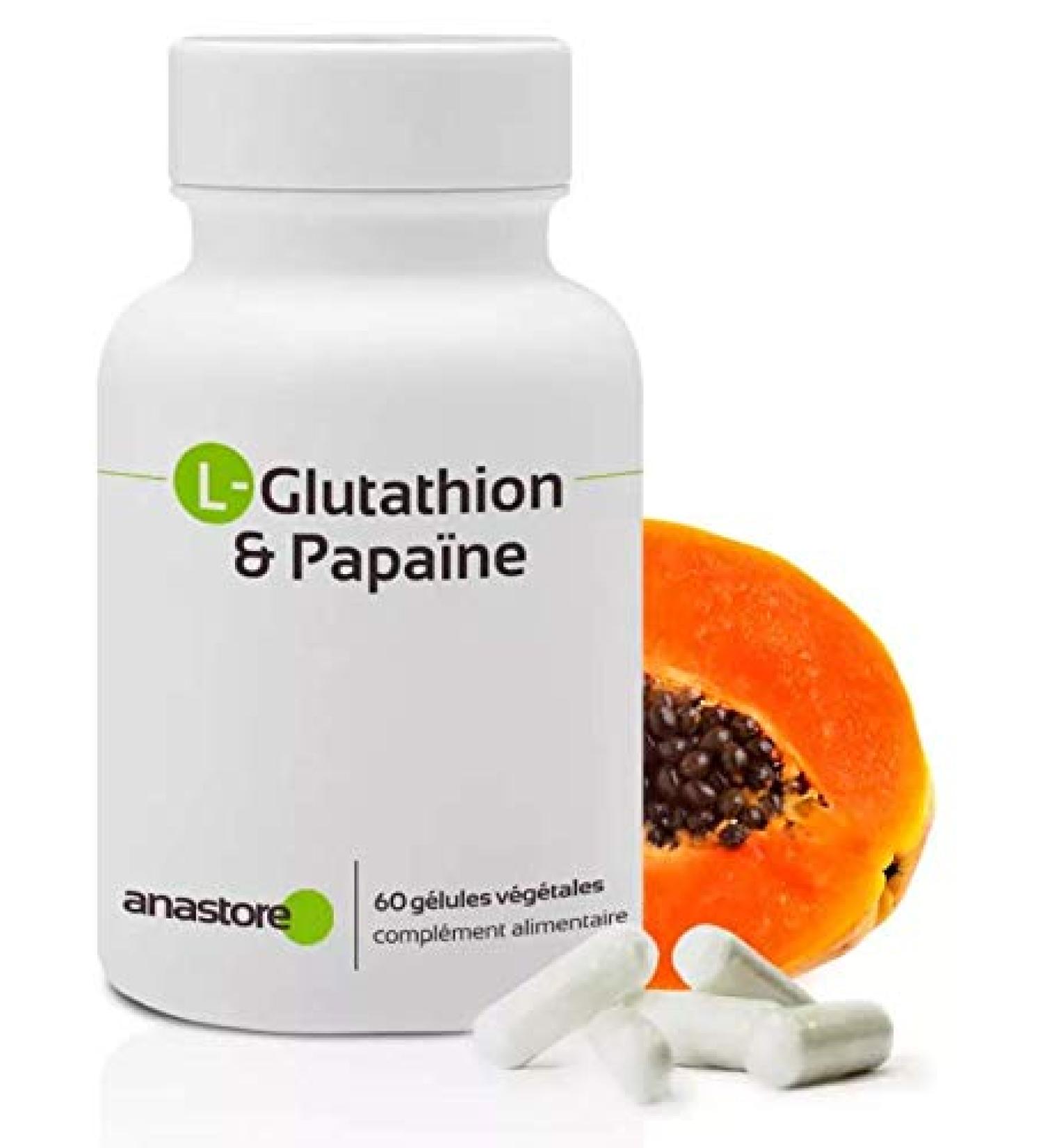 Anastore L-Glutathione & Papaya 400mg - 60 Capsules | Premium Antioxidant Supplement | International Shipping - Buy Online on GoSupps.com