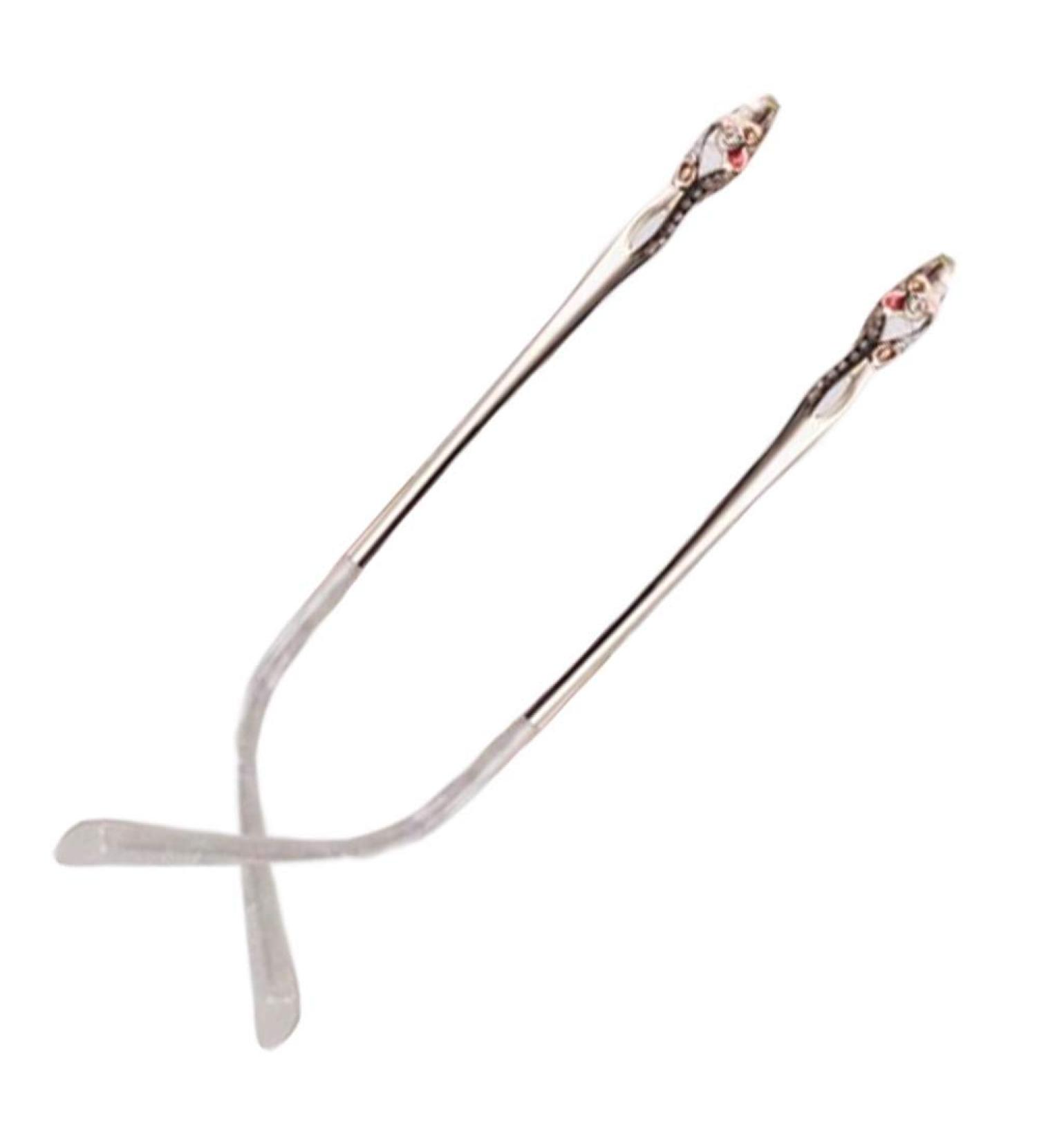 RiJpex Glasses Leg Ear Hook Holder 1 Pair White Replacement Temples for Women Rimless Metal Eyeglass Accessories